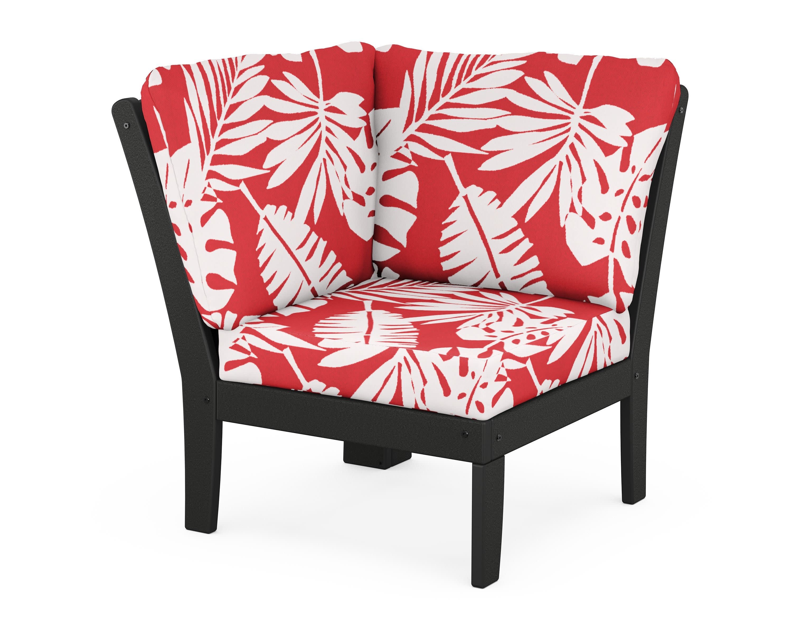 Yacht Club Modular Corner Chair in Charcoal Black / Leaf Crimson
