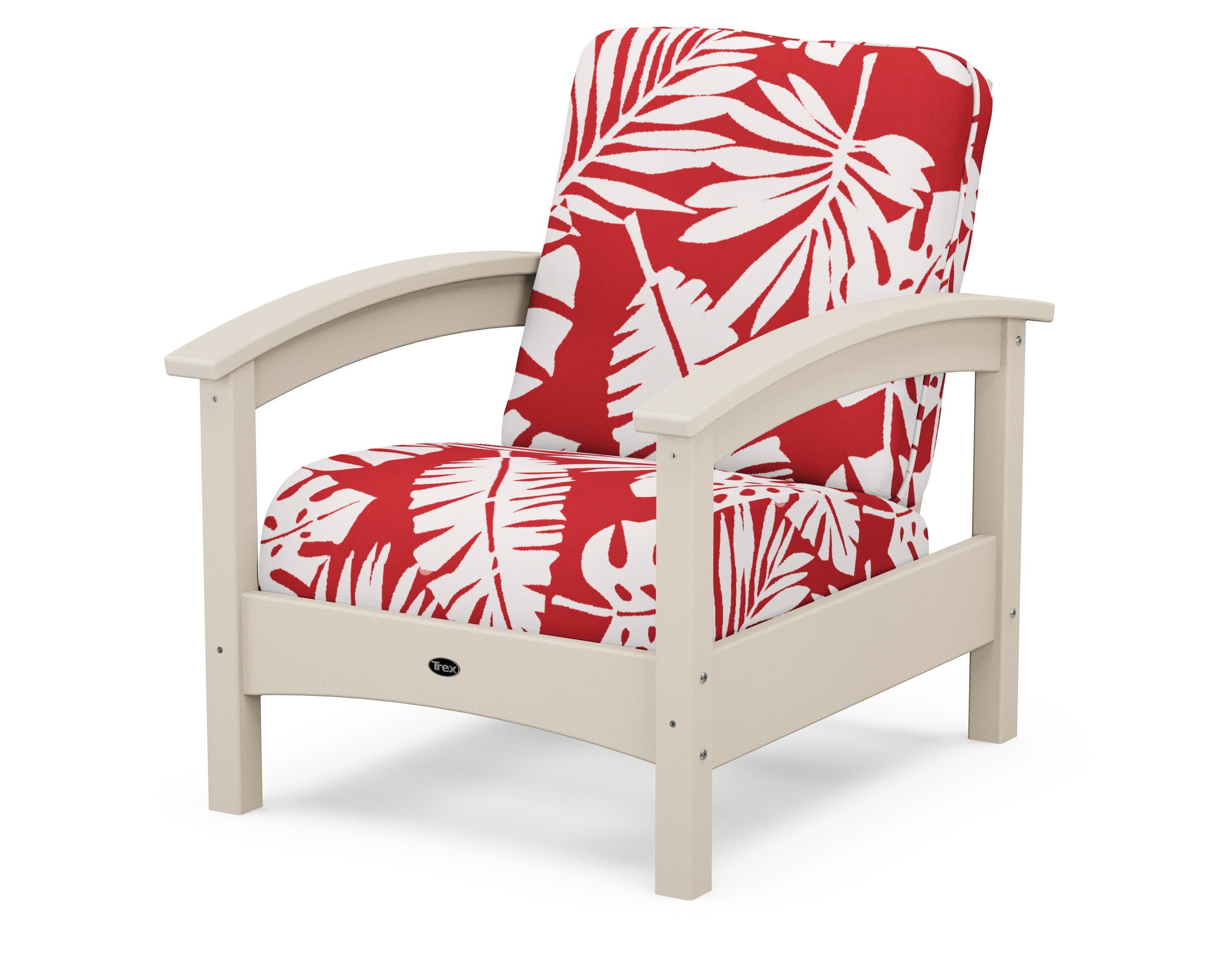 Rockport Club Chair in Sand Castle / Leaf Crimson