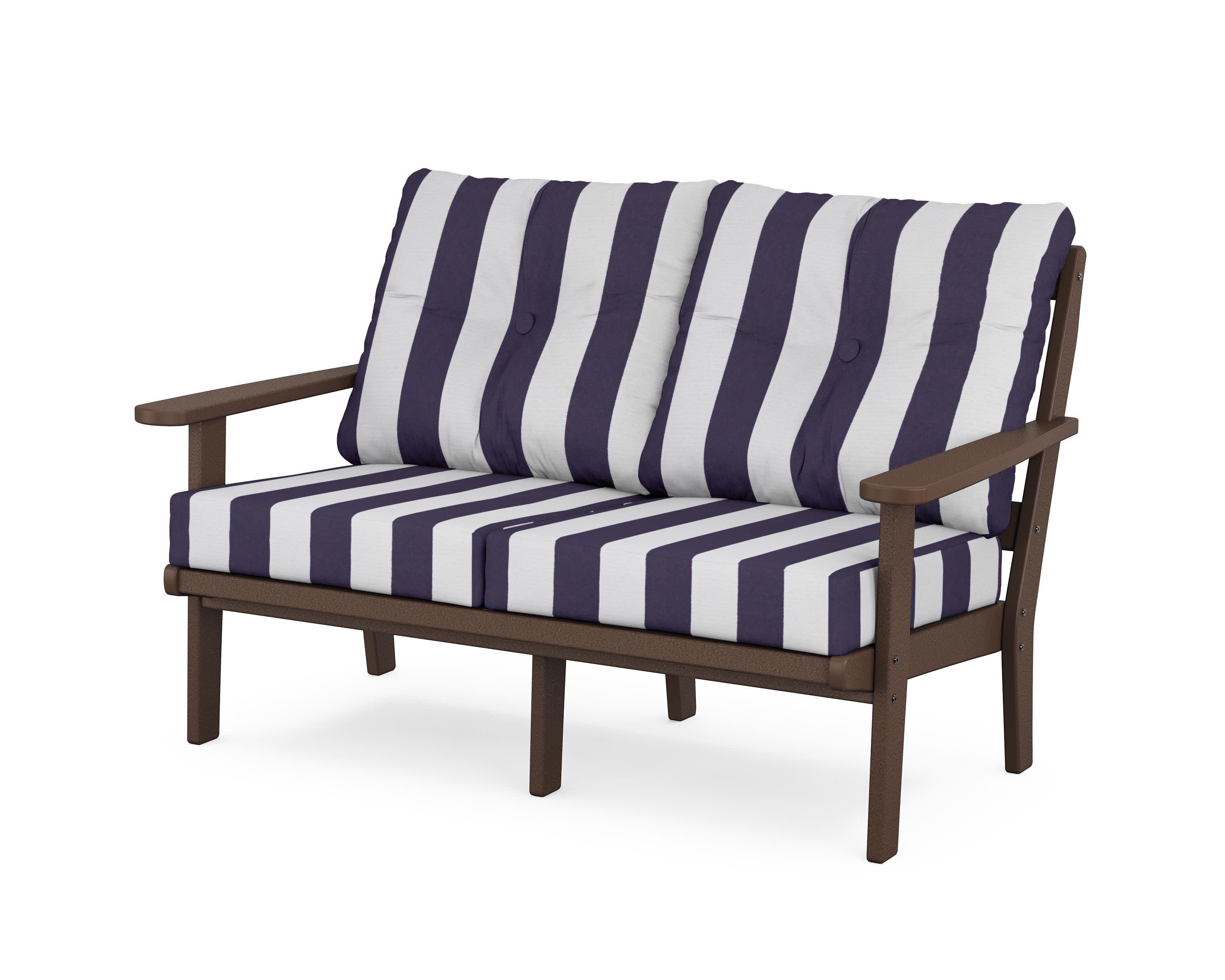 Cape Cod Deep Seating Loveseat in Vintage Lantern / Cabana Stripe Navy