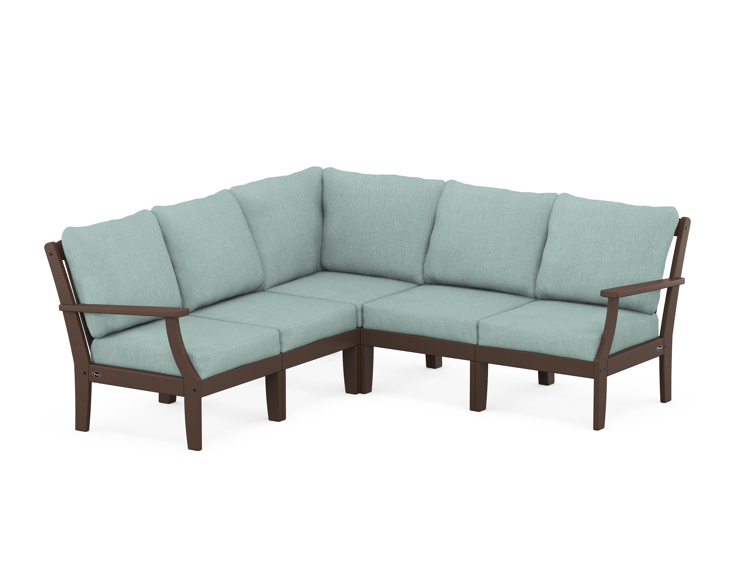 Yacht Club Modular 5-Piece Deep Seating Set in Vintage Lantern / Glacier Spa