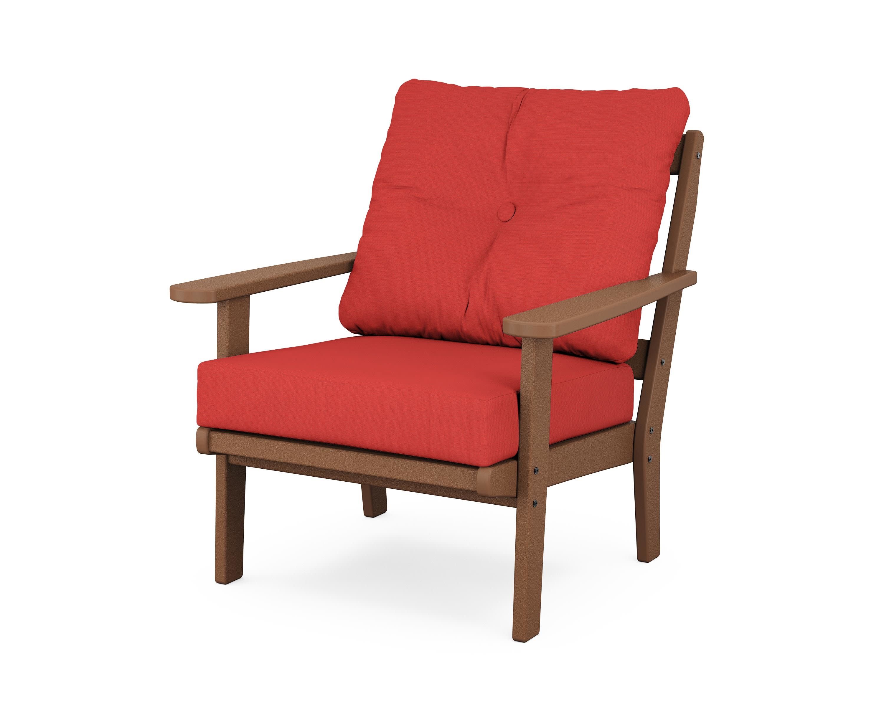 Cape Cod Deep Seating Chair in Tree House / Crimson Linen