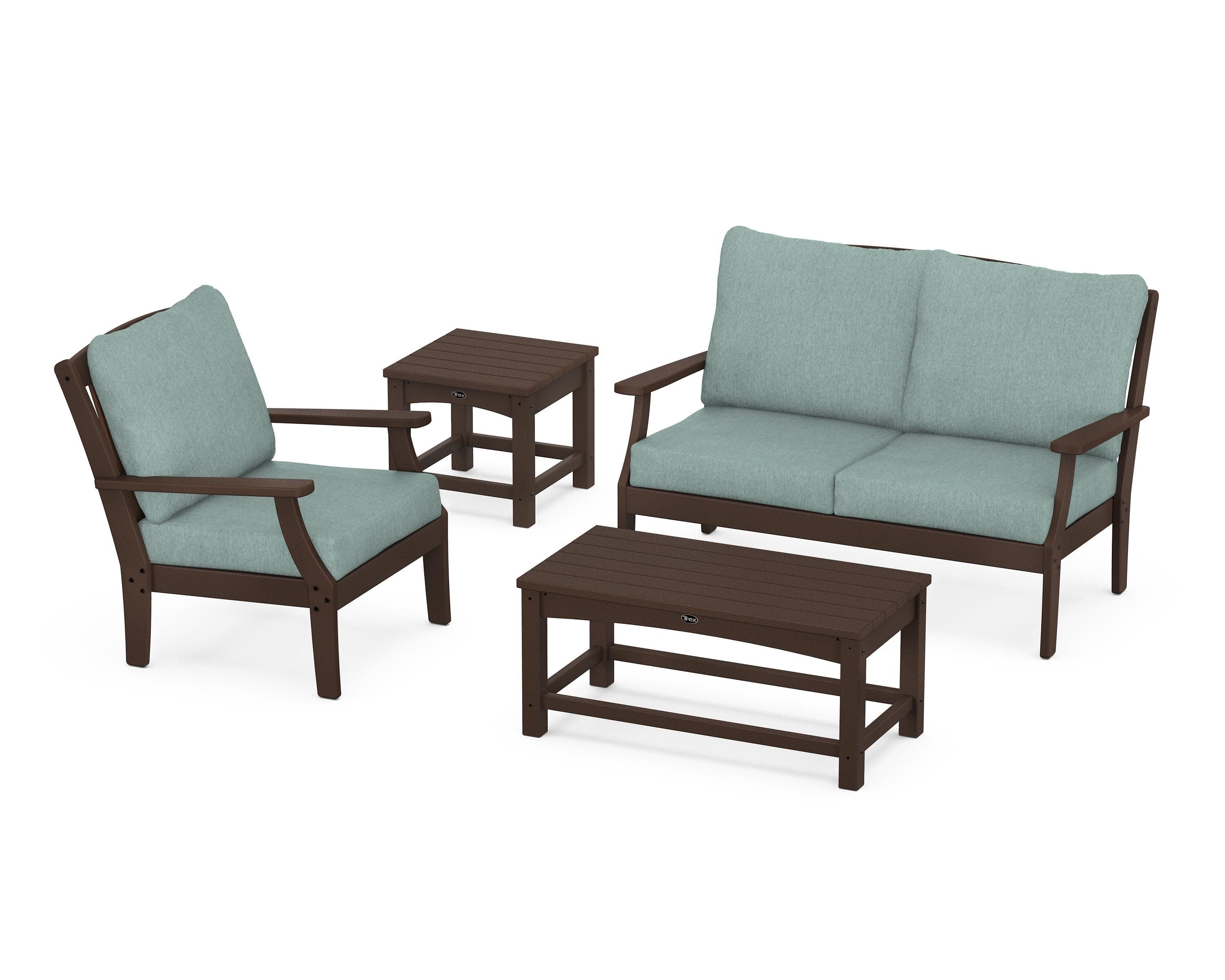 Yacht Club 4-Piece Deep Seating Set in Vintage Lantern / Glacier Spa