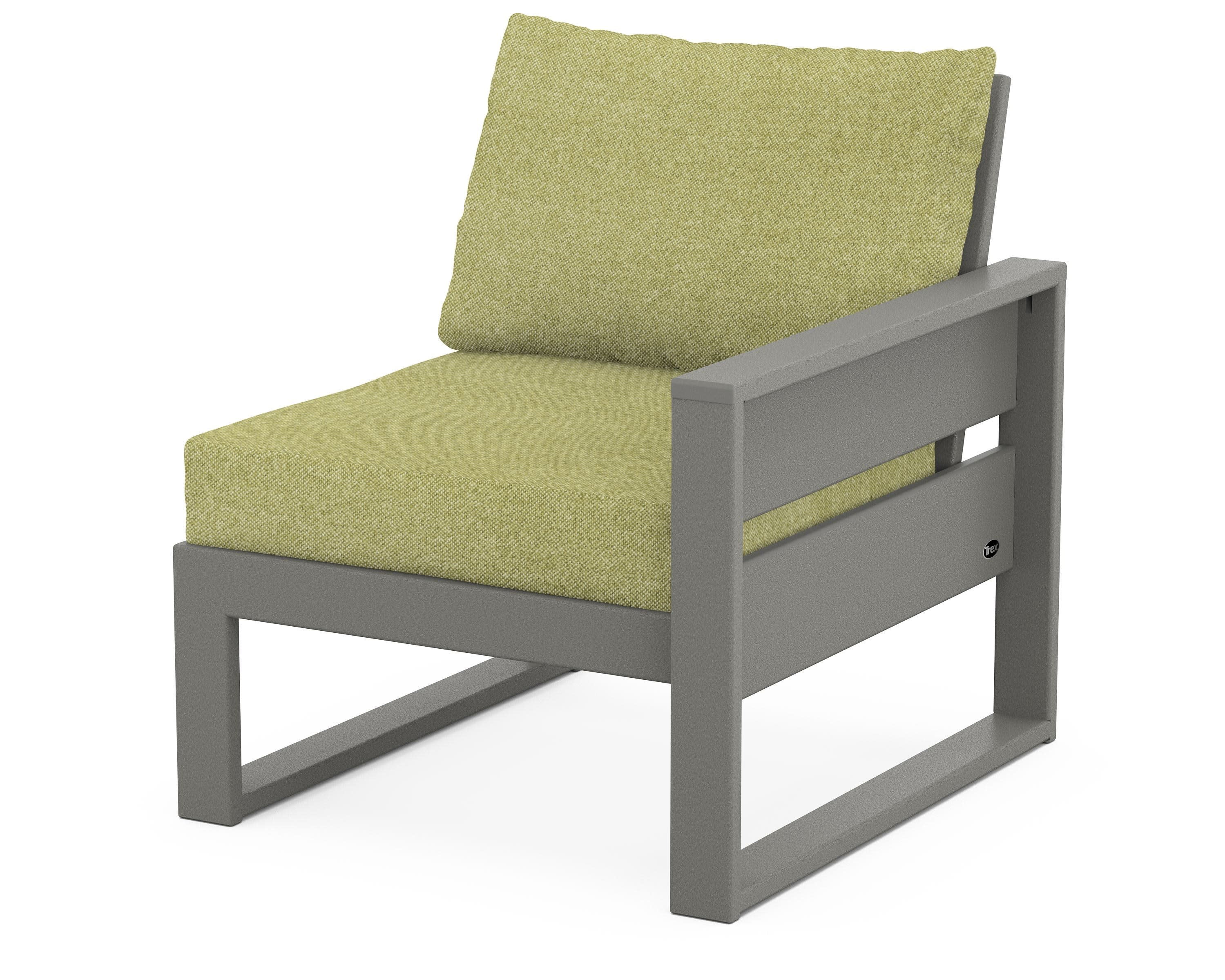 Eastport Modular Right Arm Chair in Stepping Stone / Chartreuse Boucle