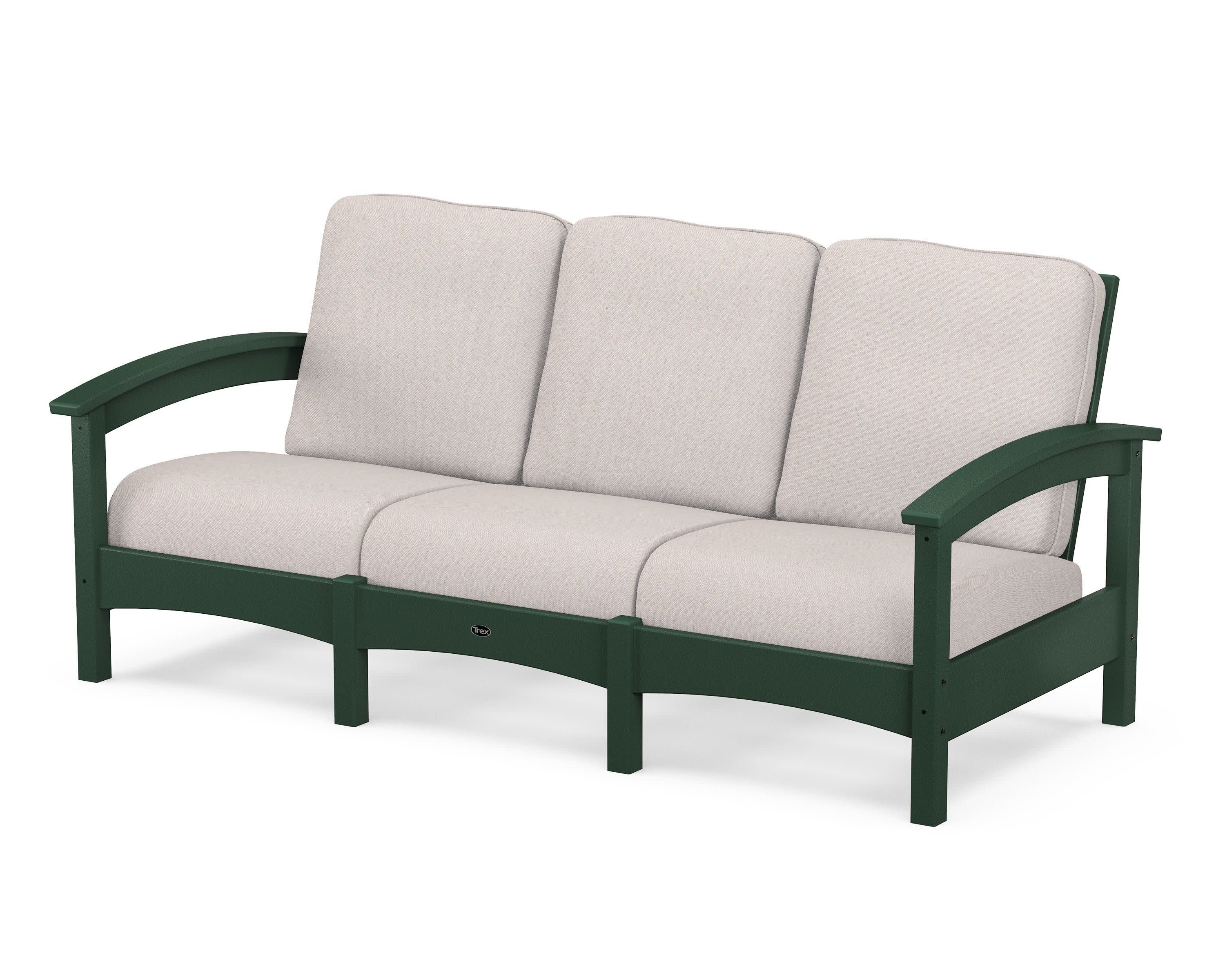 Rockport Club Sofa in Rainforest Canopy / Dune Burlap