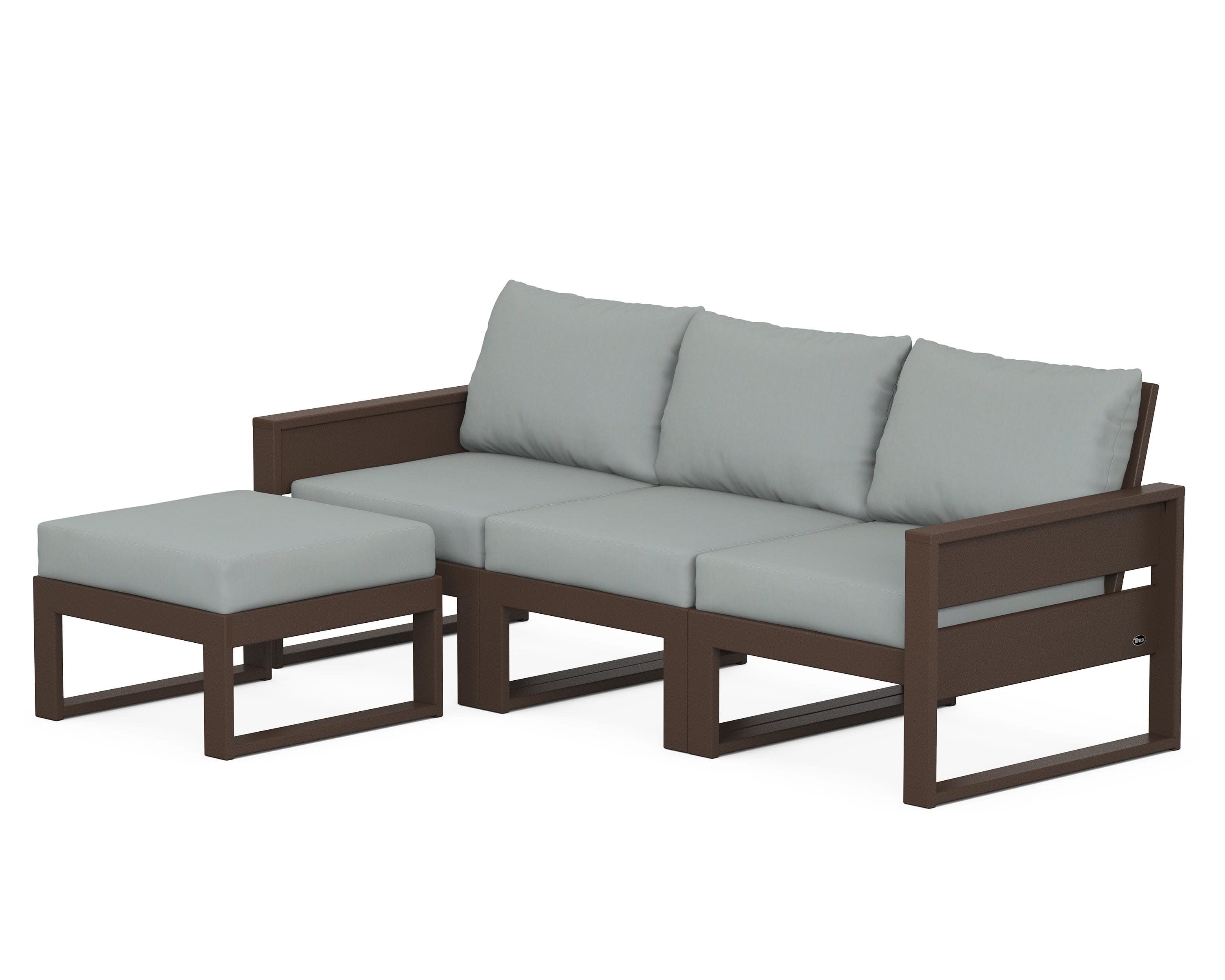Eastport 4- Piece Sectional with Ottoman in Vintage Lantern / Spa