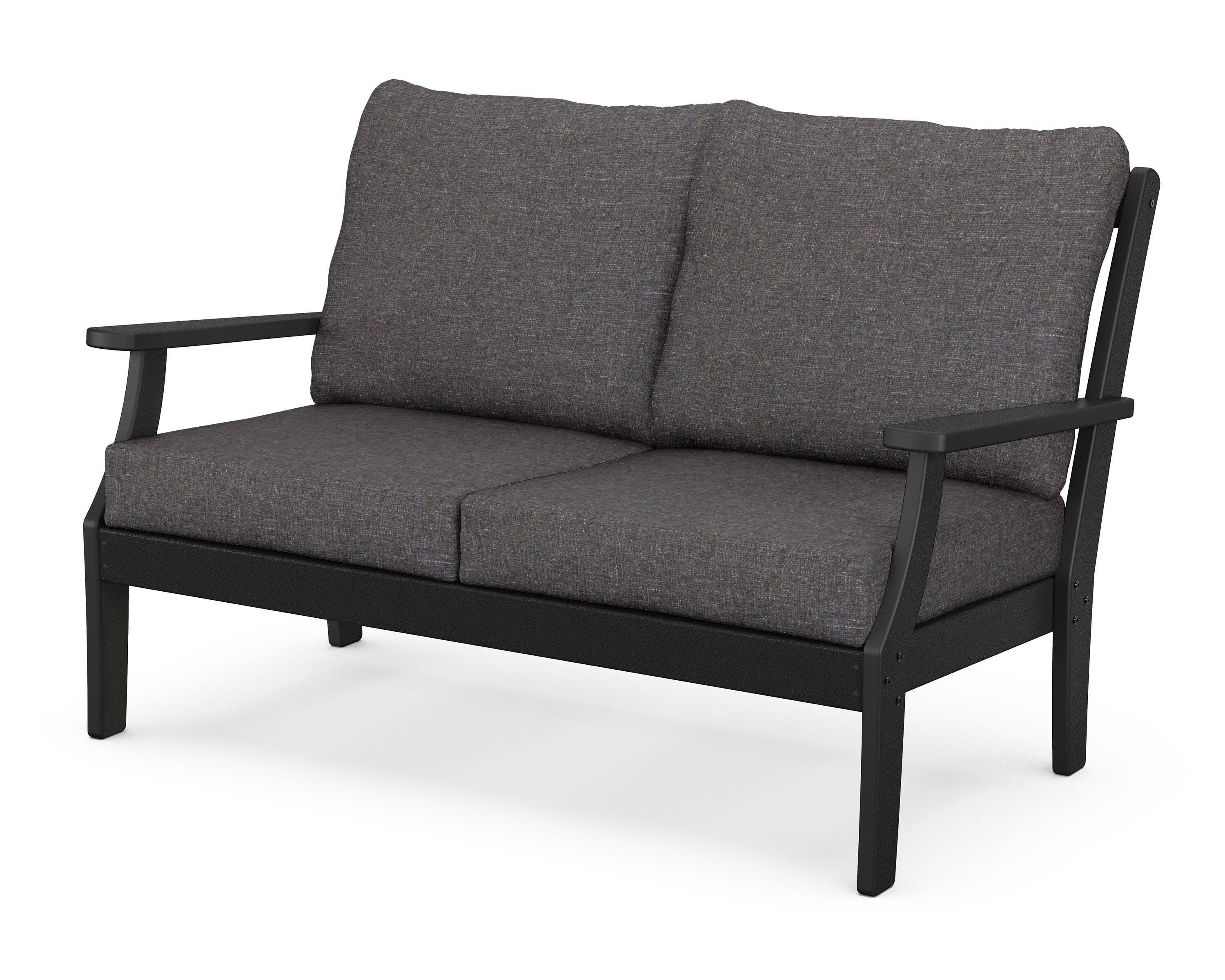 Yacht Club Deep Seating Loveseat in Charcoal Black / Ash Charcoal