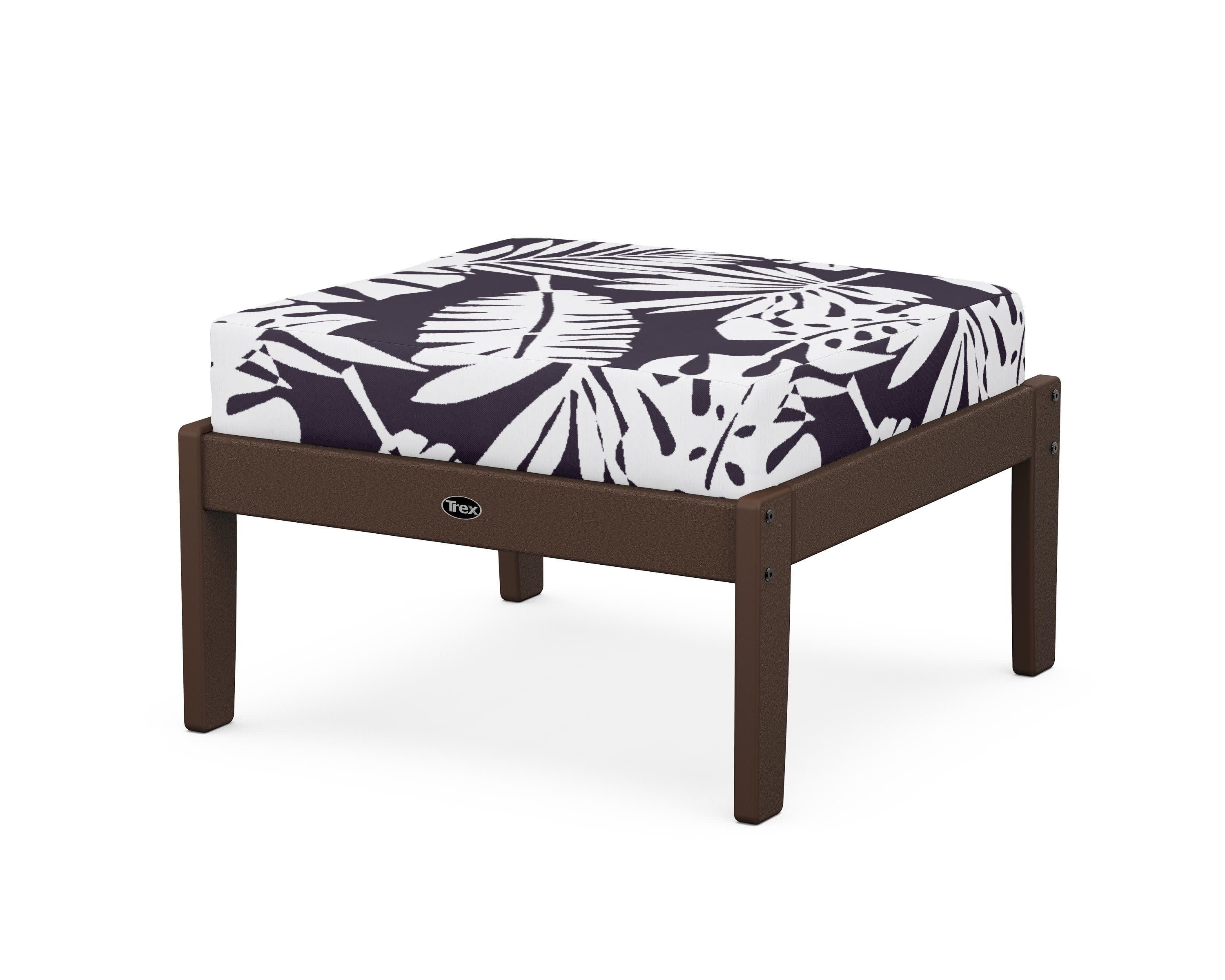 Yacht Club Deep Seating Ottoman in Vintage Lantern / Leaf Navy
