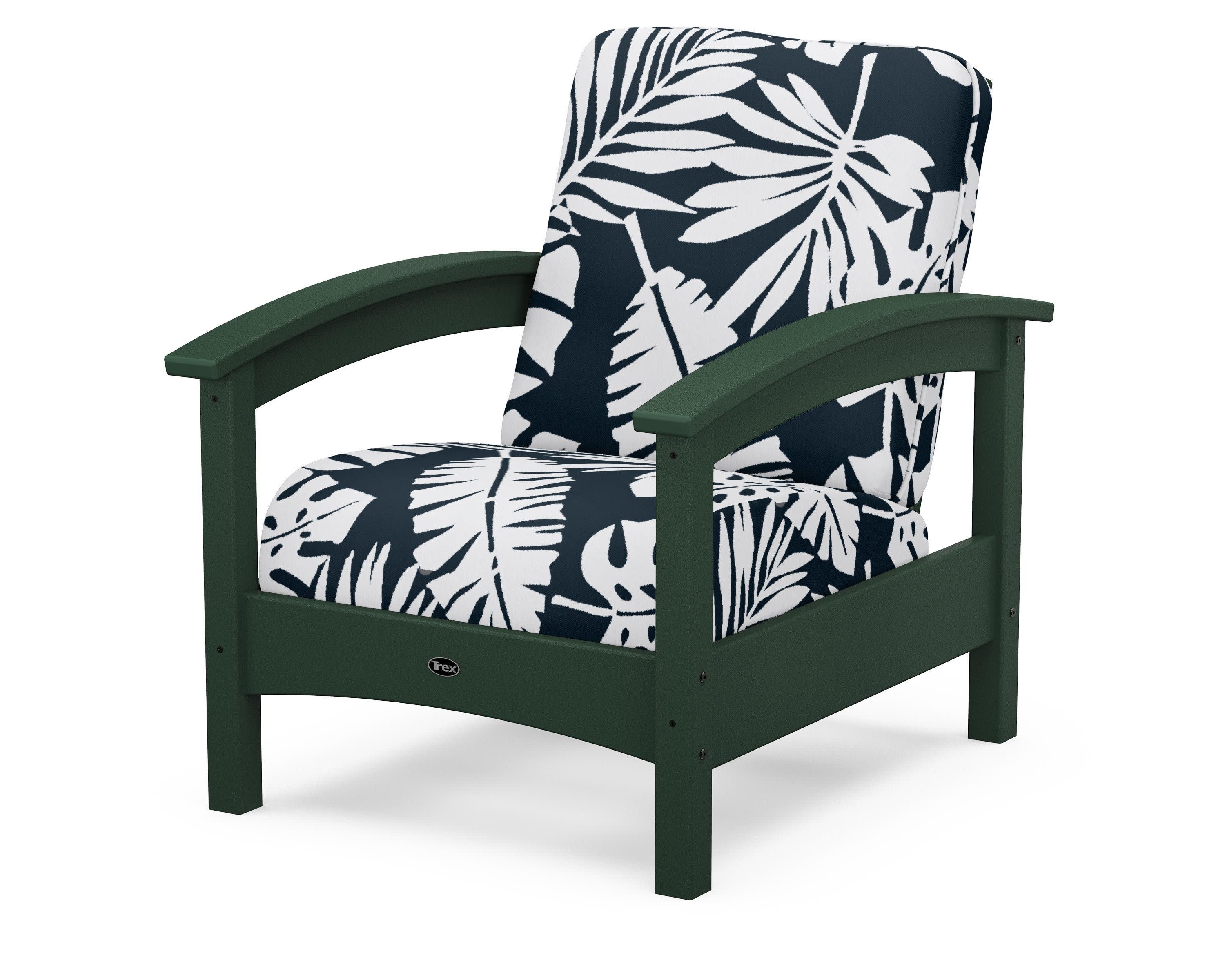 Rockport Club Chair in Rainforest Canopy / Leaf Marine Indigo