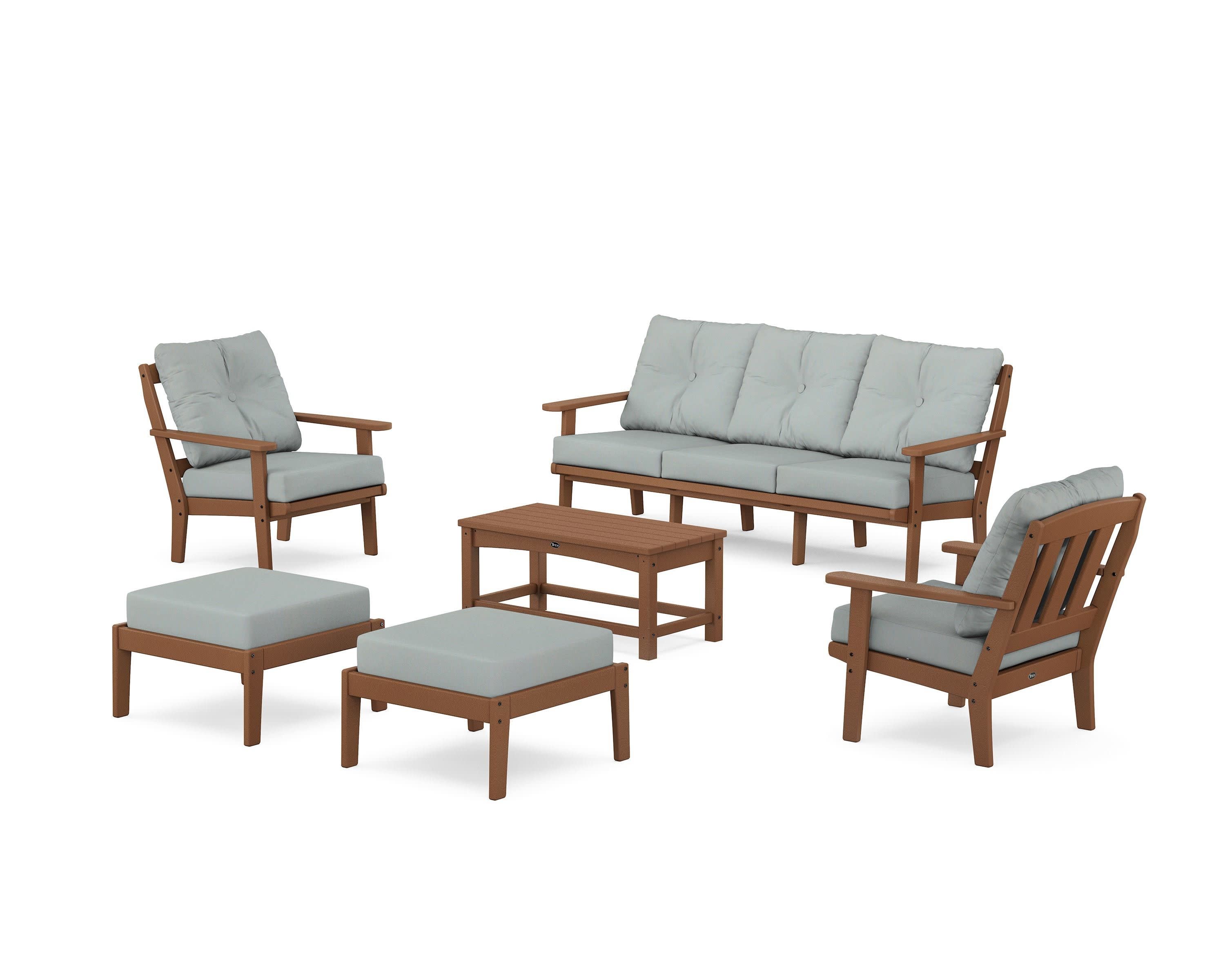 Cape Cod 6-Piece Lounge Sofa Set in Tree House / Spa