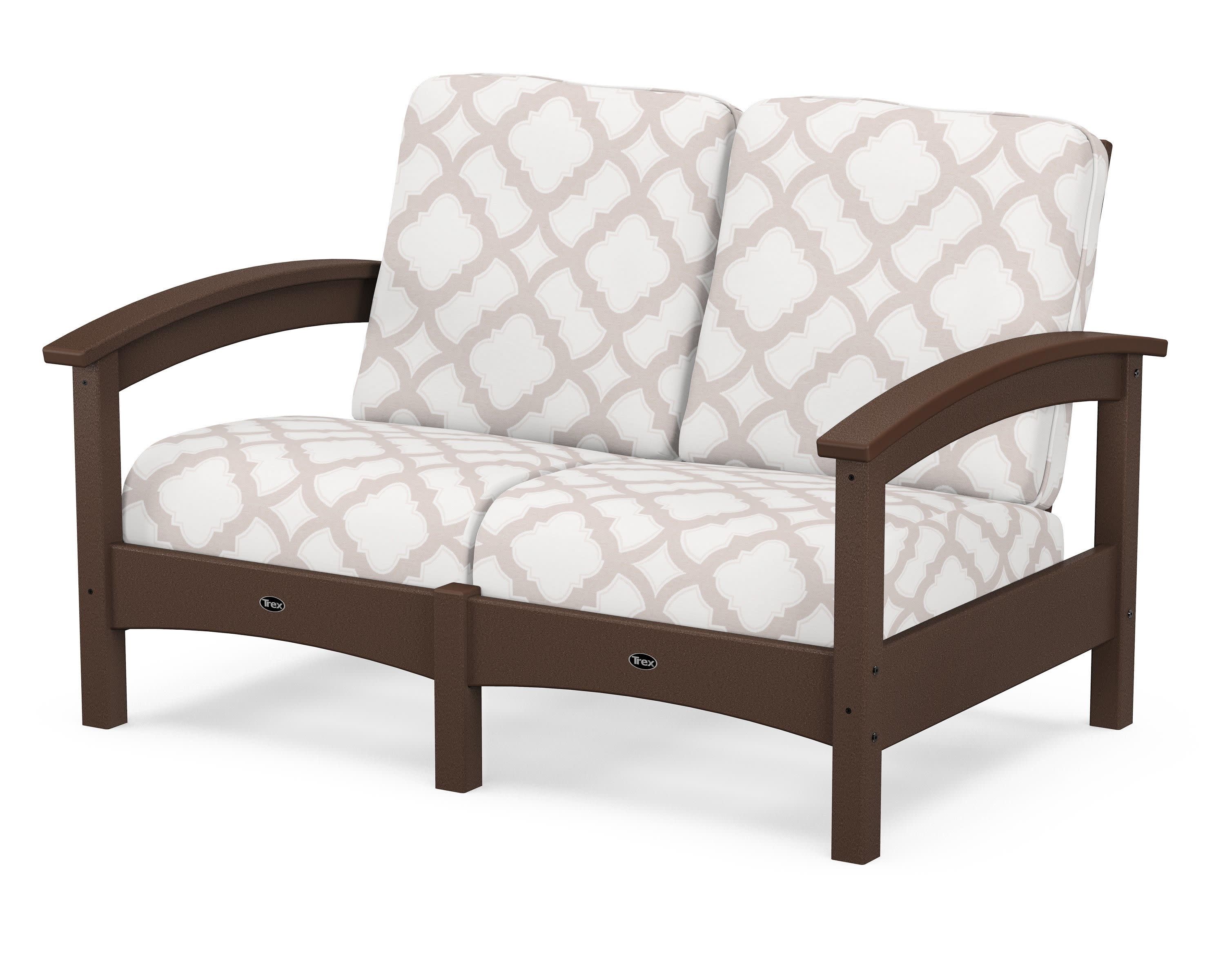 Rockport Club Loveseat in Vintage Lantern / Trellis Dune Burlap