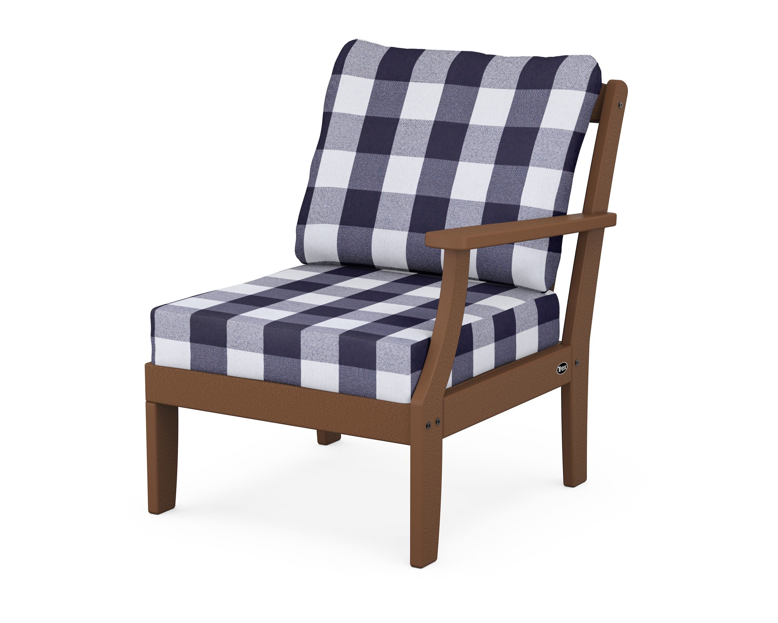 Yacht Club Modular Right Arm Chair in Tree House / Buffalo Plaid Navy