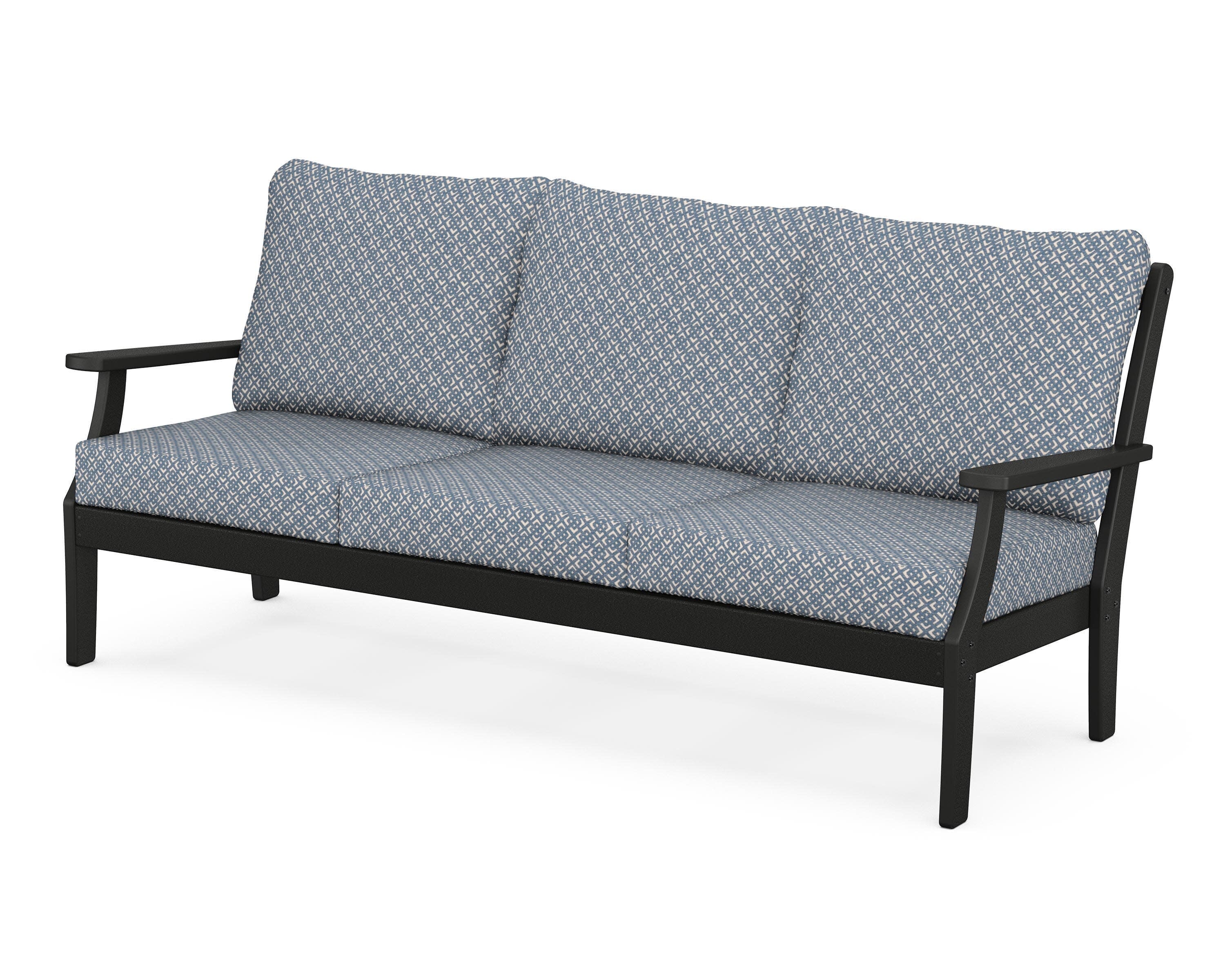 Yacht Club Deep Seating Sofa in Charcoal Black / Hopscotch