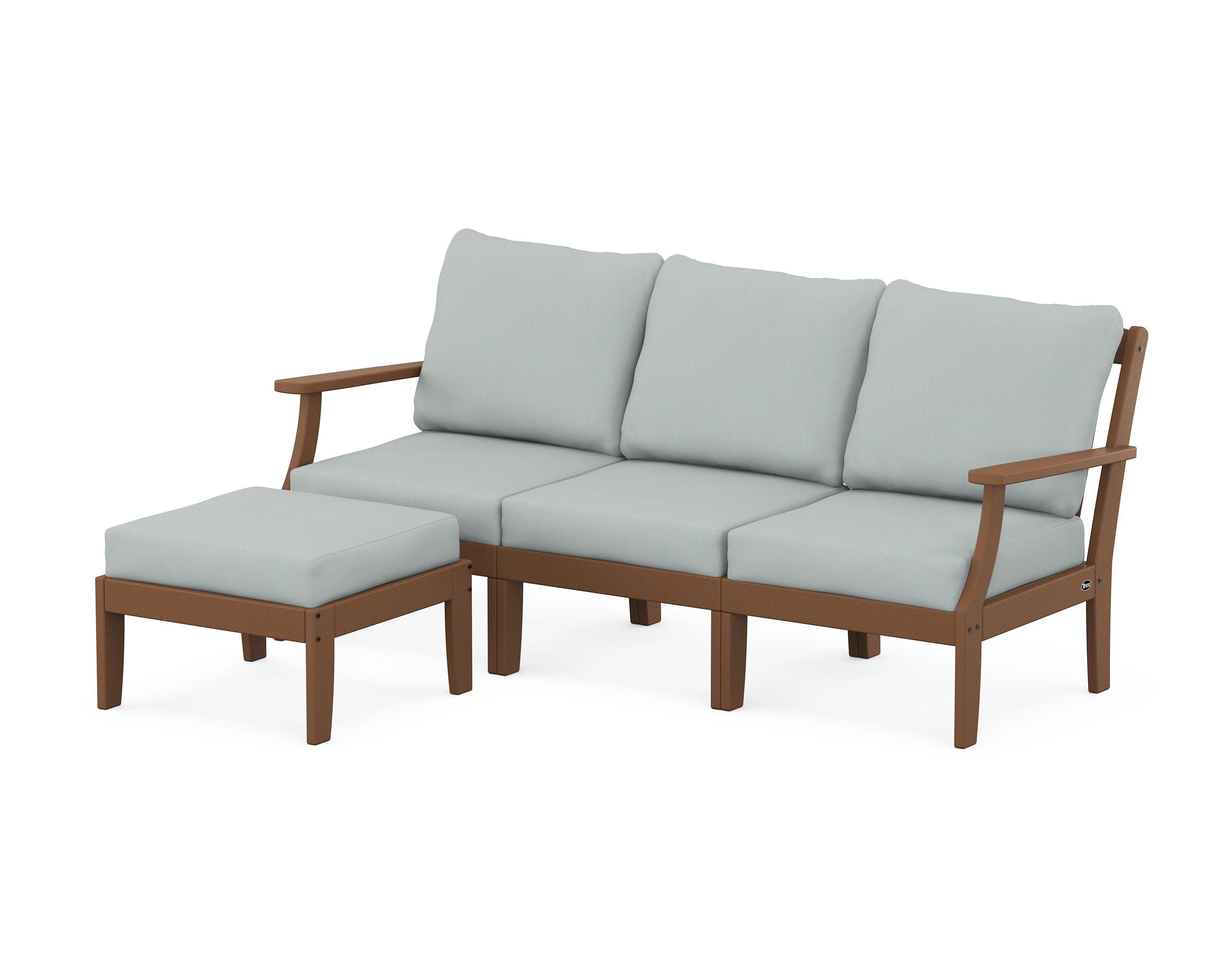 Yacht Club Modular 4-Piece Deep Seating Set with Ottoman in Tree House / Spa