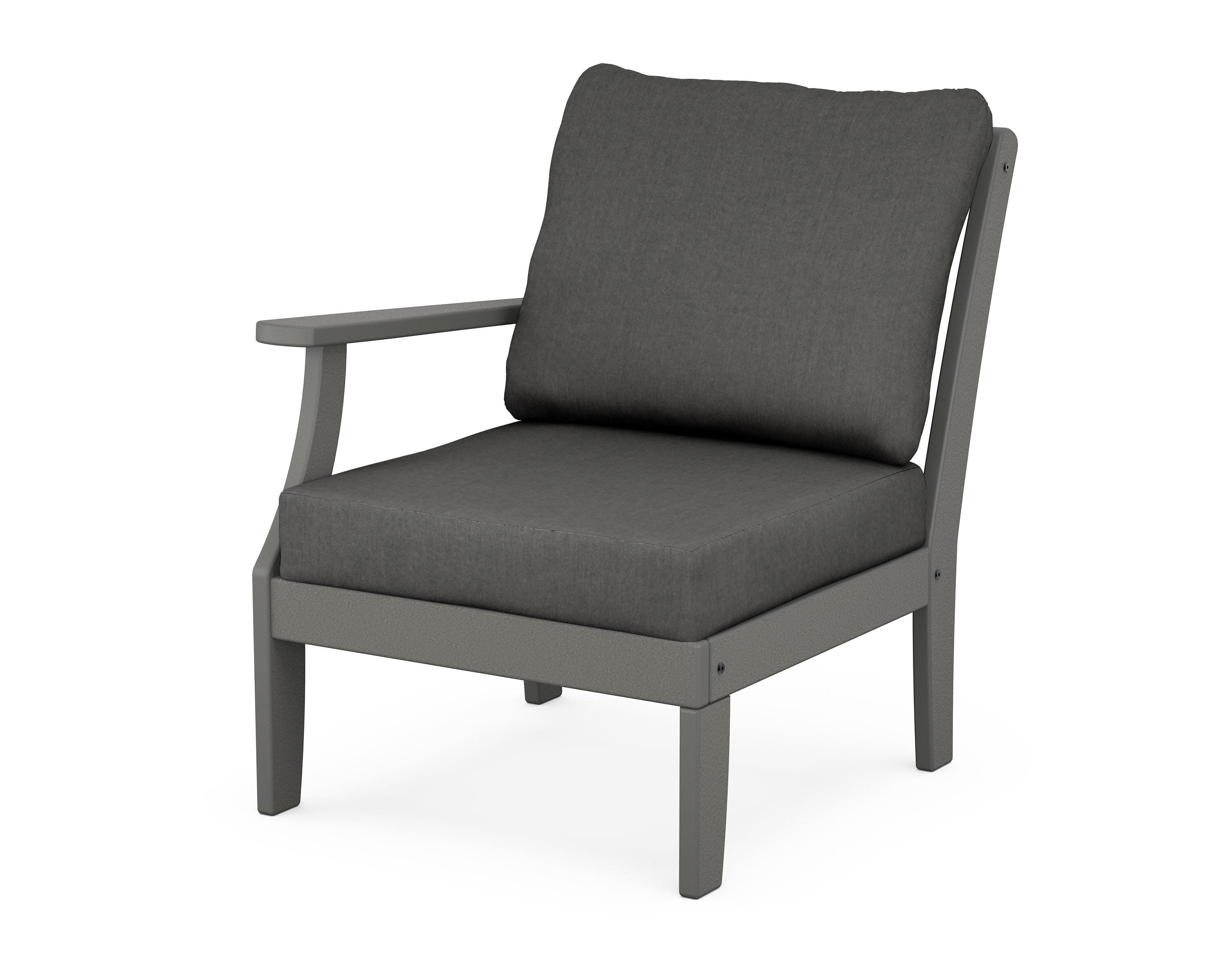 Yacht Club Modular Left Arm Chair in Stepping Stone / Spectrum Carbon