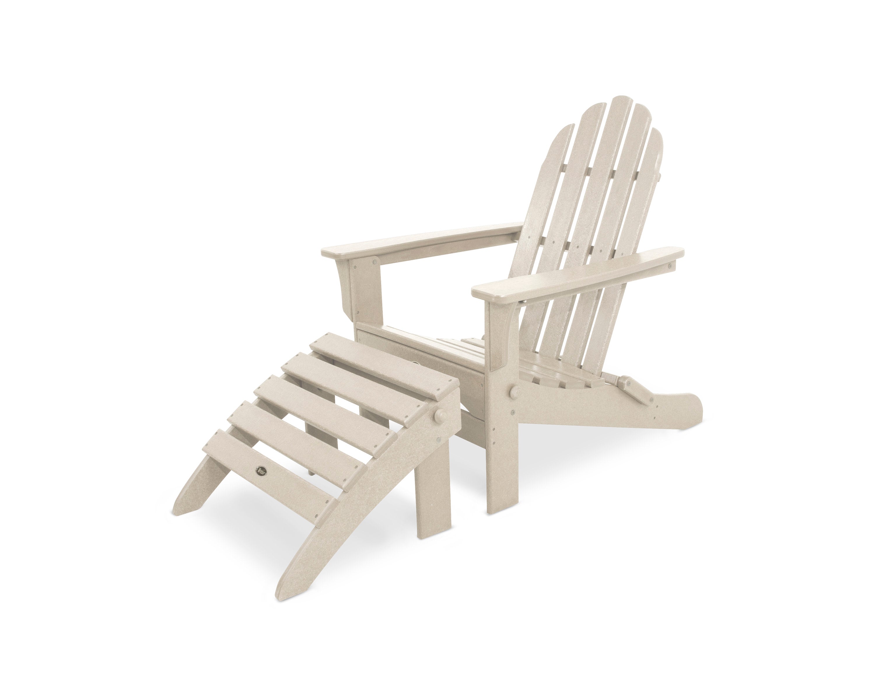 Cape Cod 2-Piece Folding Adirondack Seating Set in Sand Castle