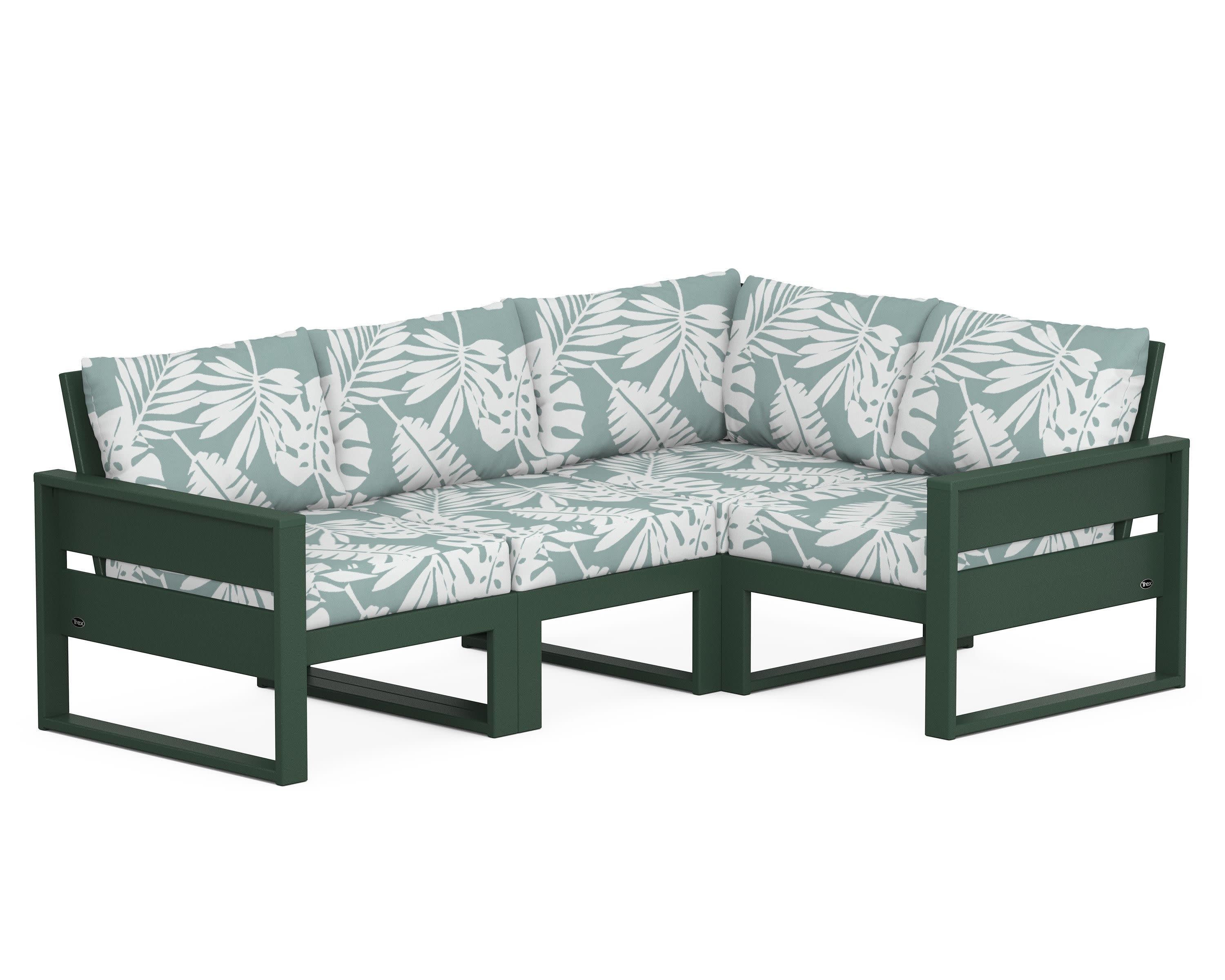 Eastport 4- Piece Sectional in Rainforest Canopy / Leaf Glacier Spa