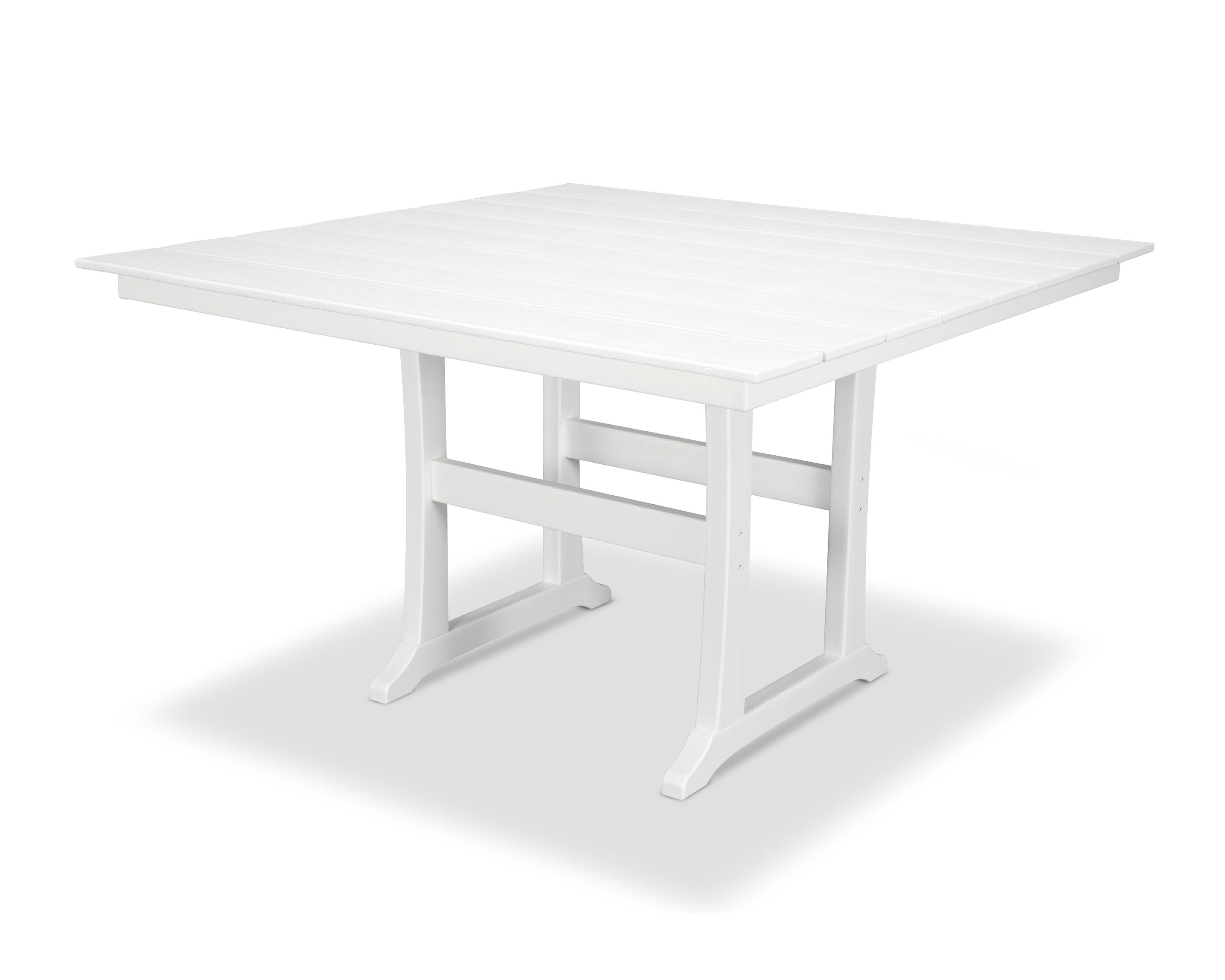 Farmhouse Trestle 59" Counter Table in Classic White
