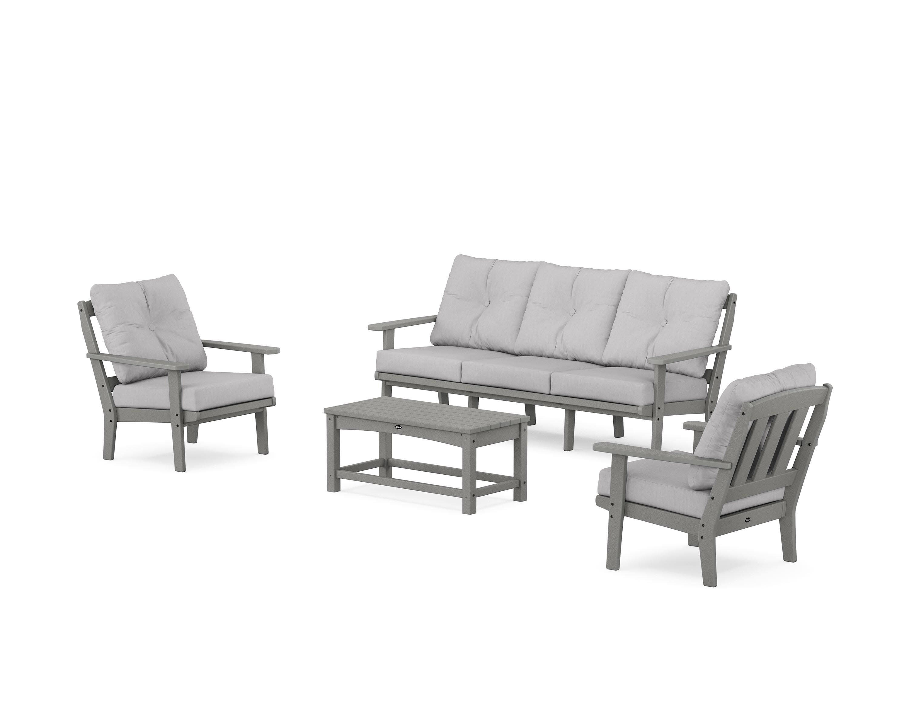 Cape Cod 4-Piece Deep Seating Set with Sofa in Stepping Stone / Granite