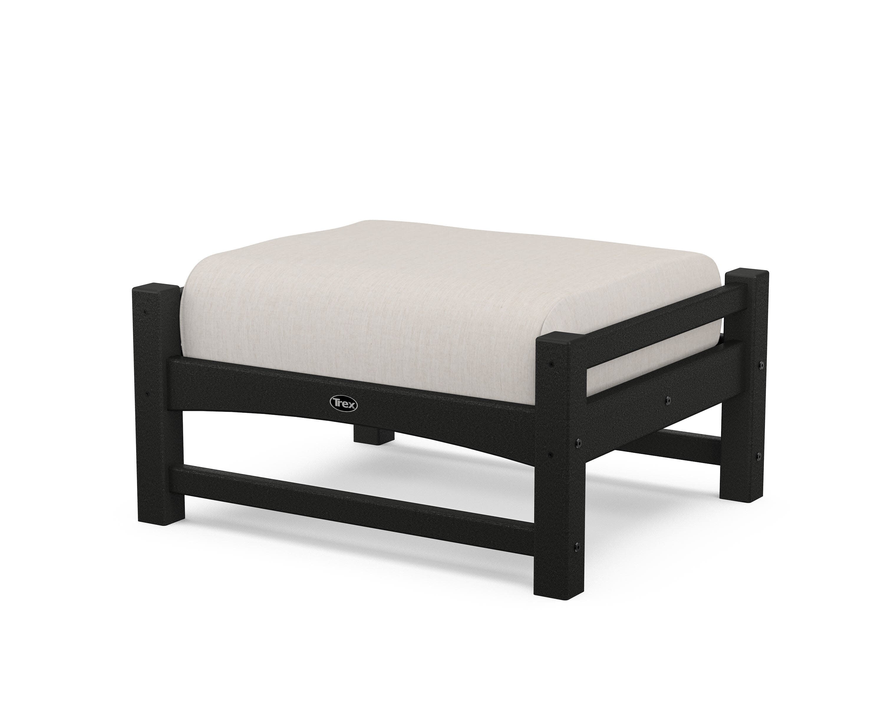 Rockport Club Ottoman in Charcoal Black / Cast Ash