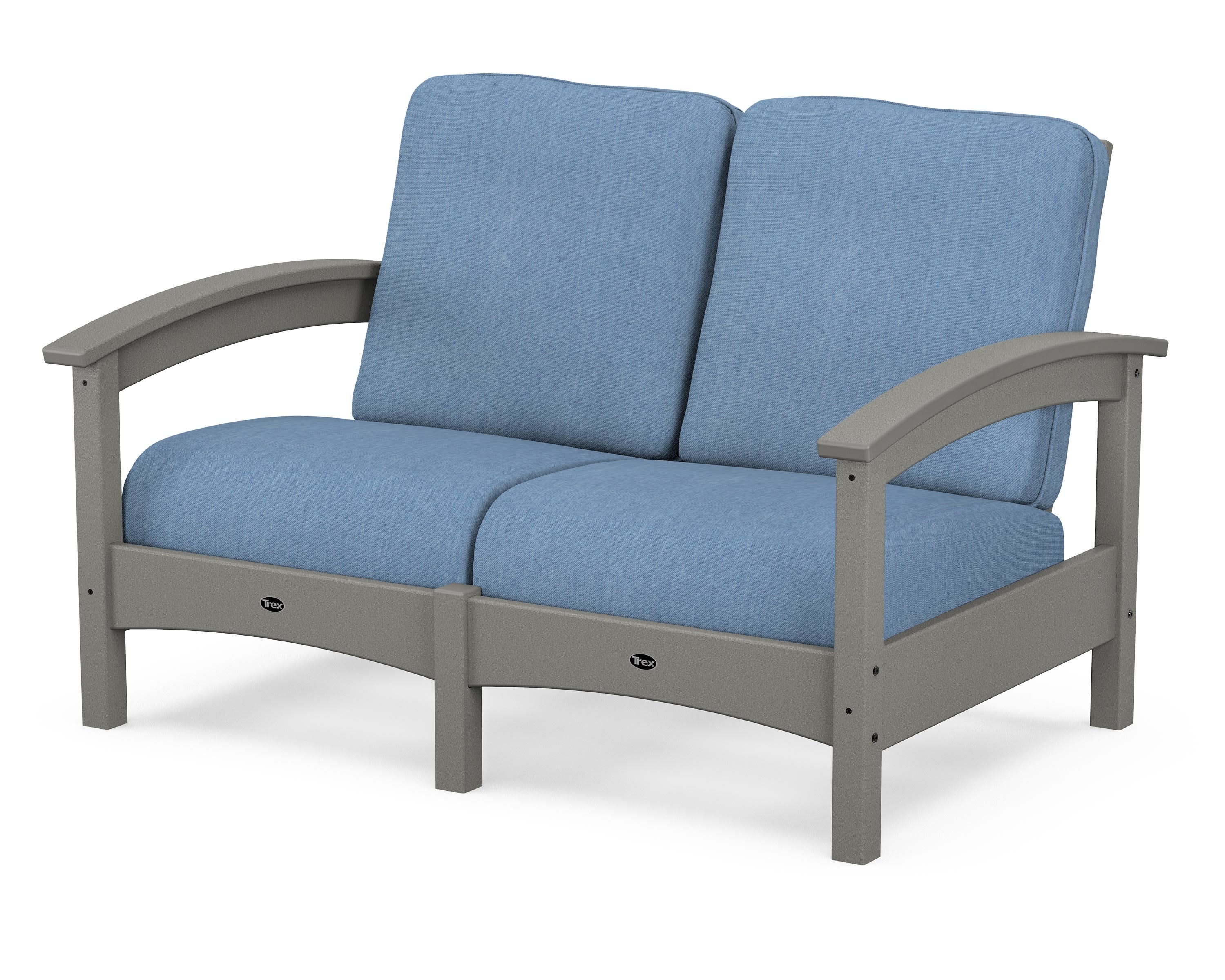 Rockport Club Loveseat in Stepping Stone / Sky Blue
