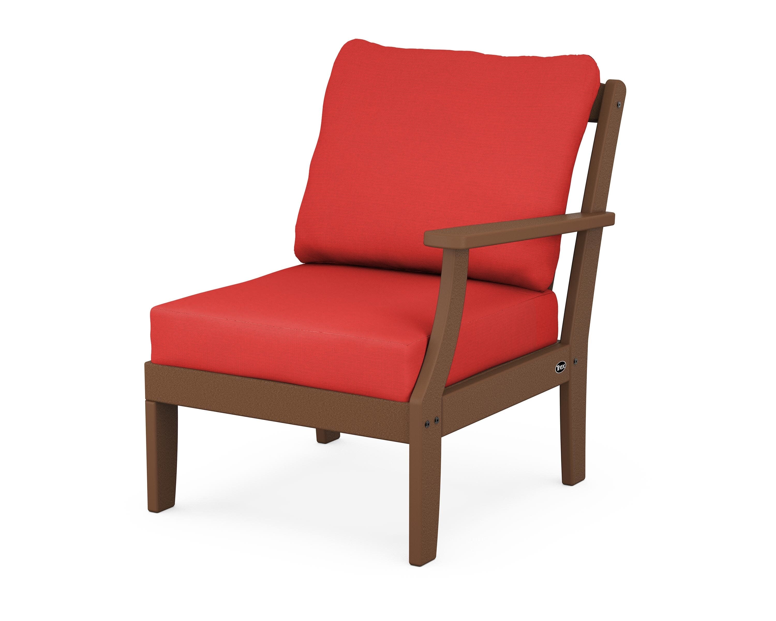 Yacht Club Modular Right Arm Chair in Tree House / Crimson Linen