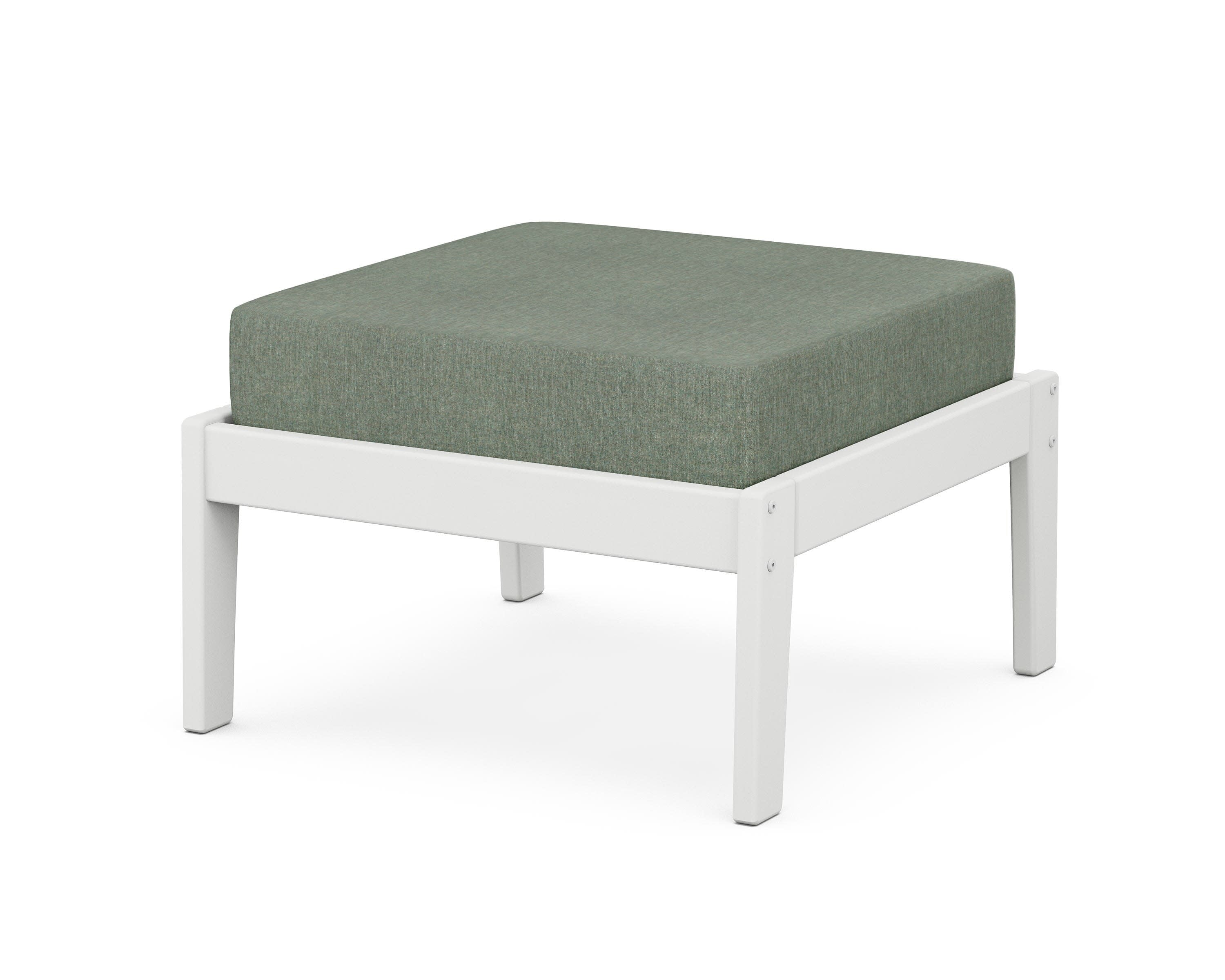 Deep Seating Ottoman in White / Cast Sage