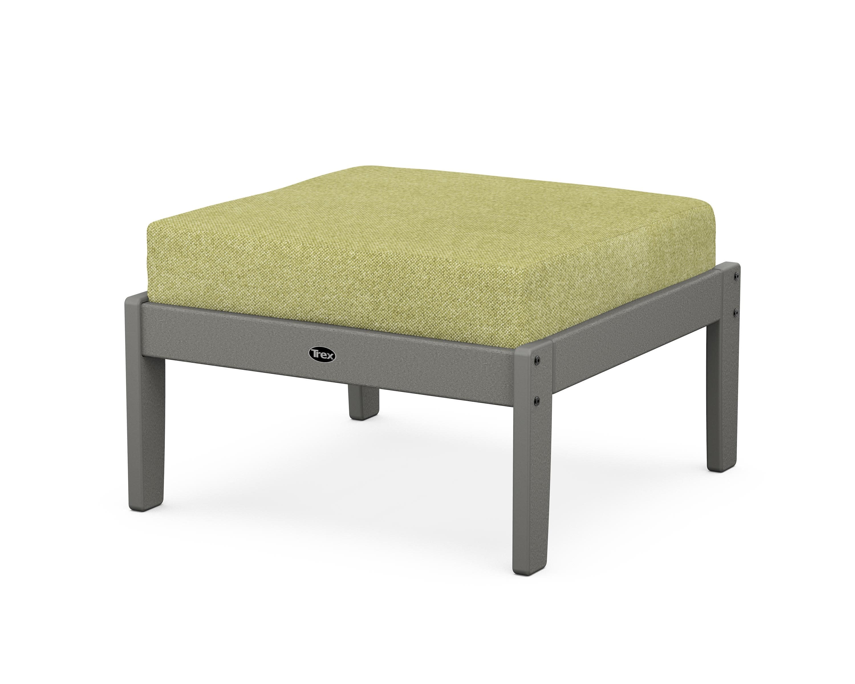 Yacht Club Deep Seating Ottoman in Stepping Stone / Chartreuse Boucle