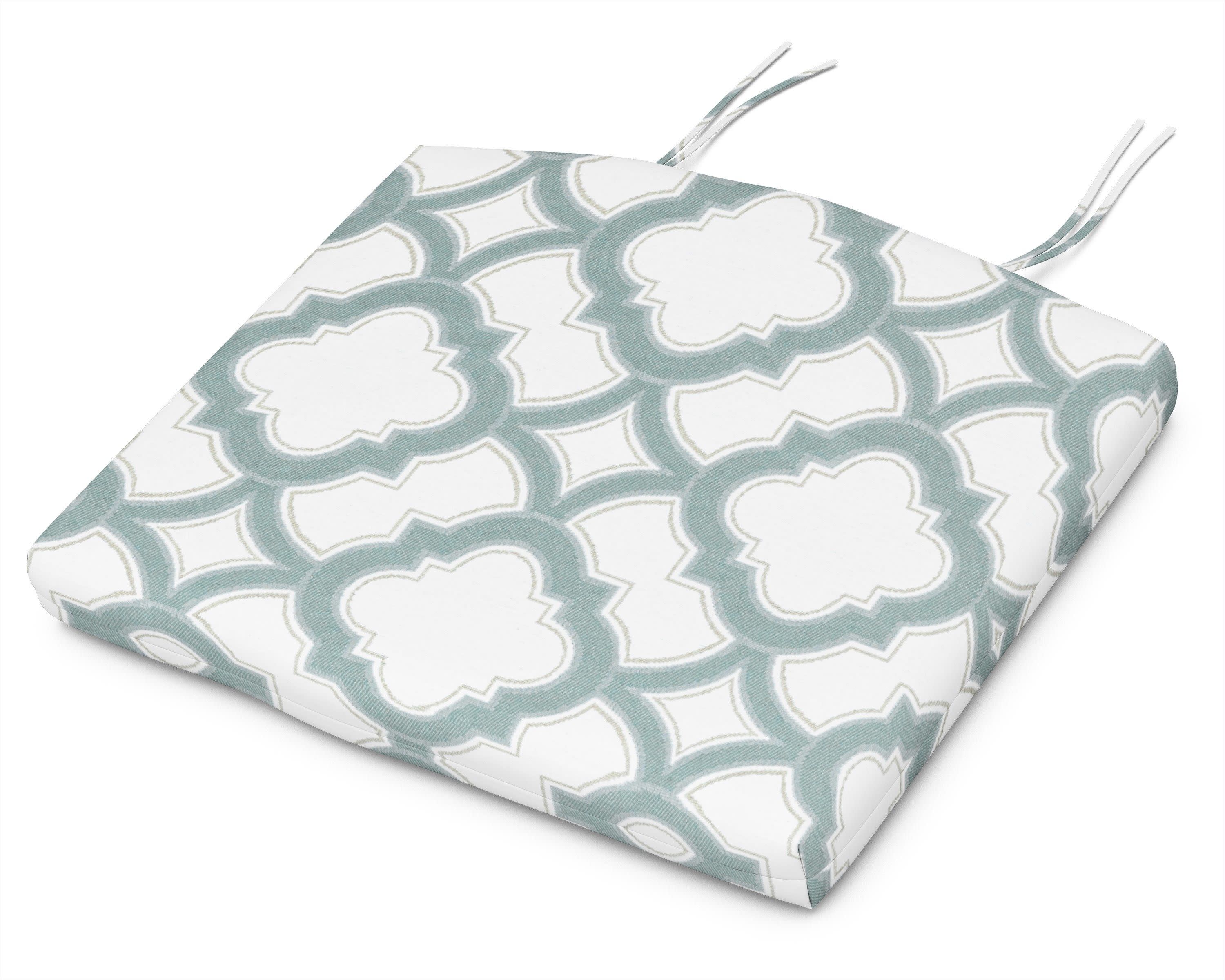 Seat Cushion - 18"D x 22"W x 2.5"H in Trellis Glacier Spa