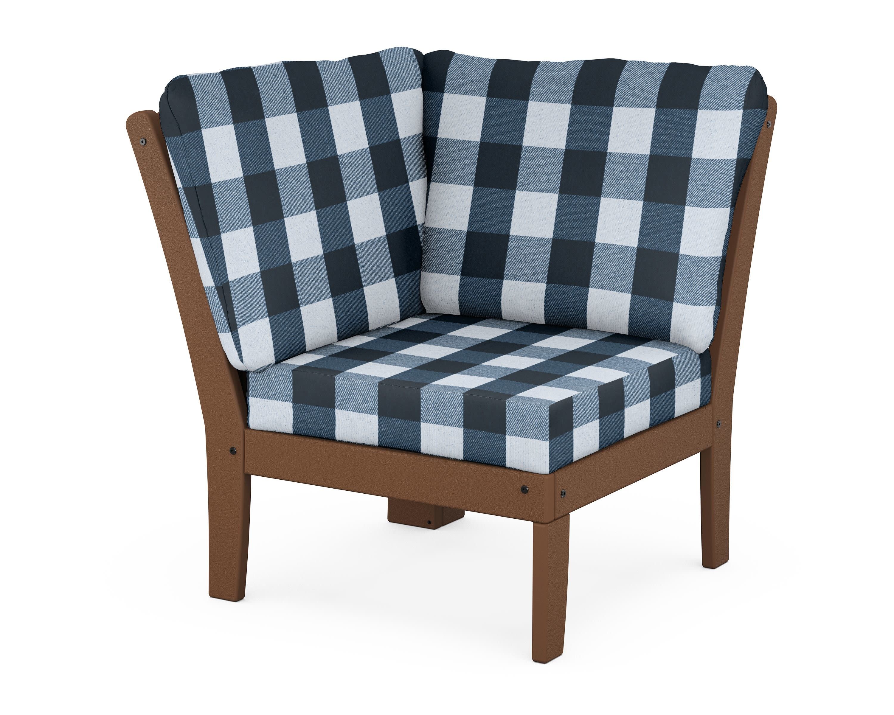 Yacht Club Modular Corner Chair in Tree House / Buffalo Plaid Marine Indigo