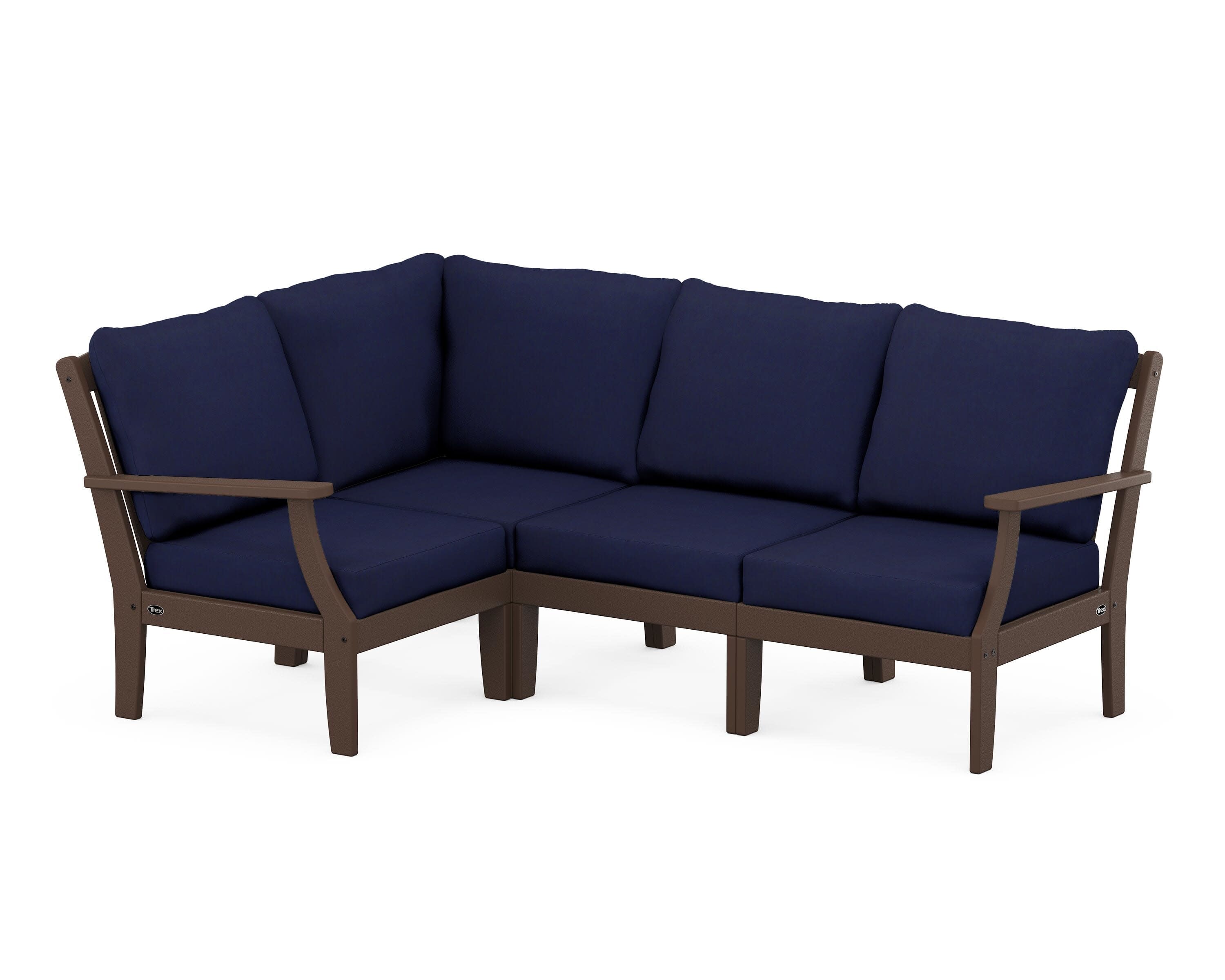 Yacht Club Modular 4-Piece Deep Seating Set in Vintage Lantern / Navy
