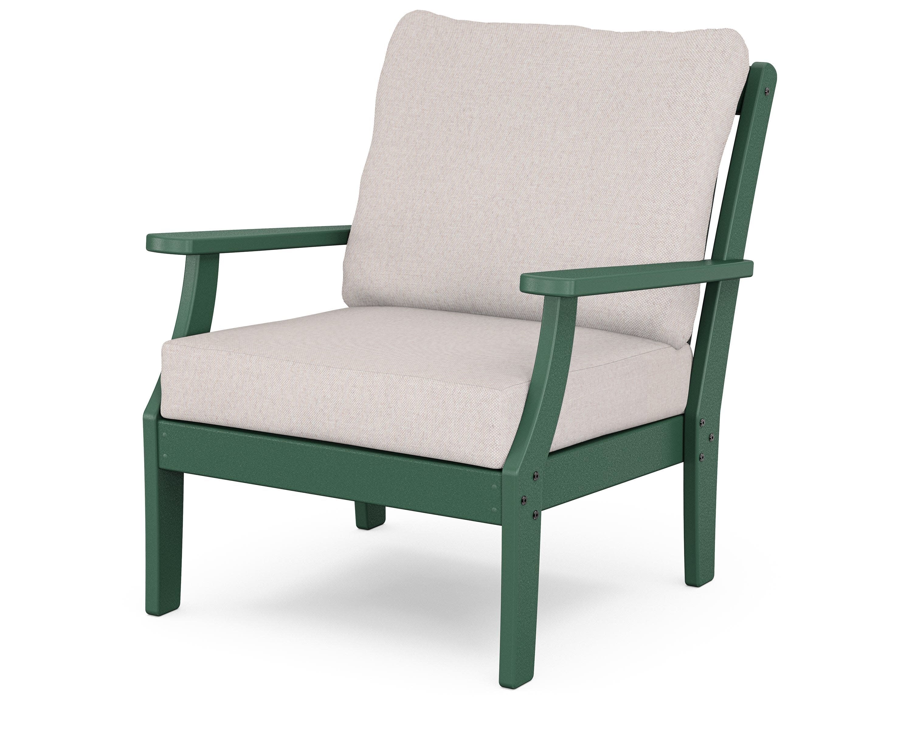 Yacht Club Deep Seating Chair in Rainforest Canopy / Dune Burlap
