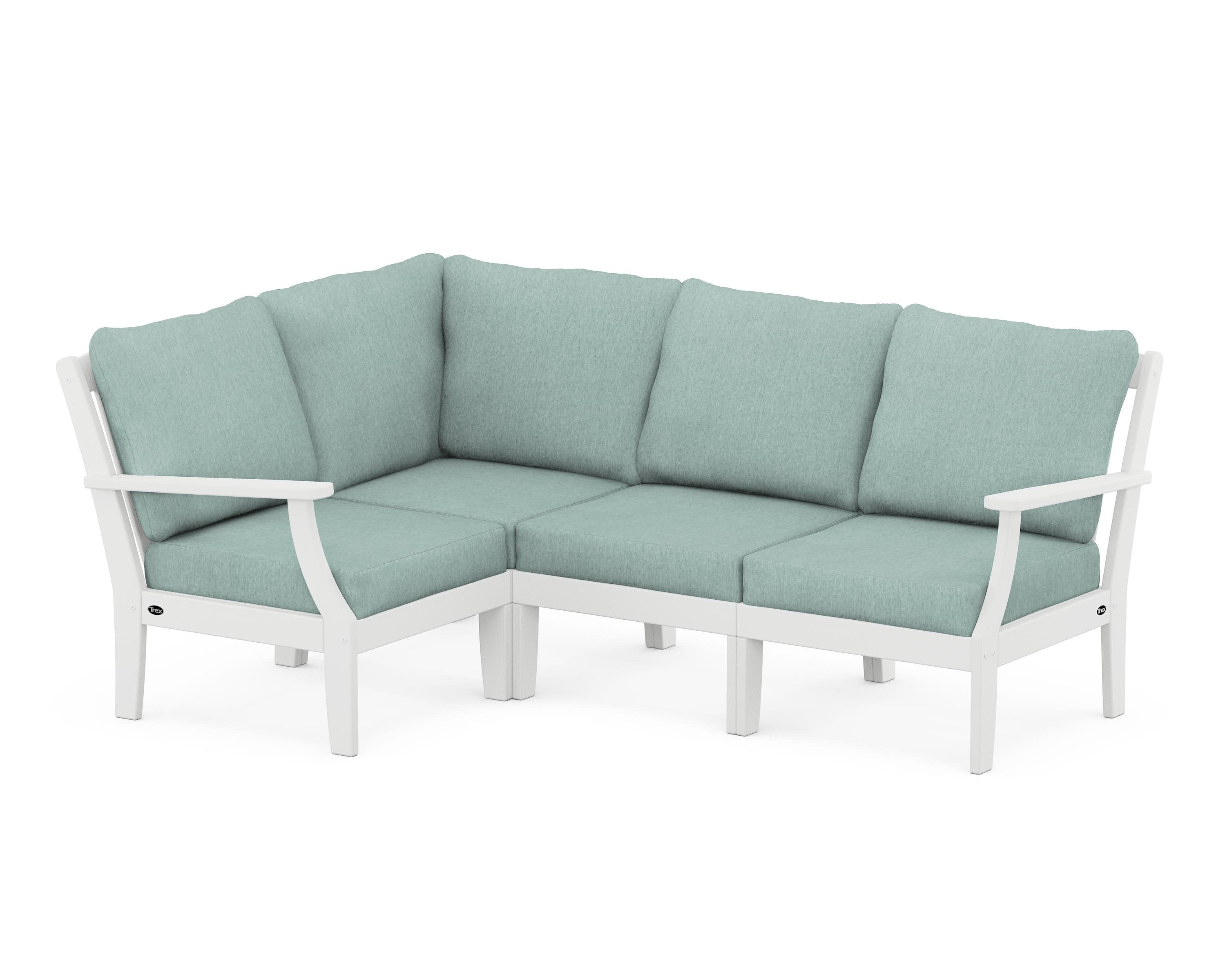 Yacht Club Modular 4-Piece Deep Seating Set in Classic White / Glacier Spa