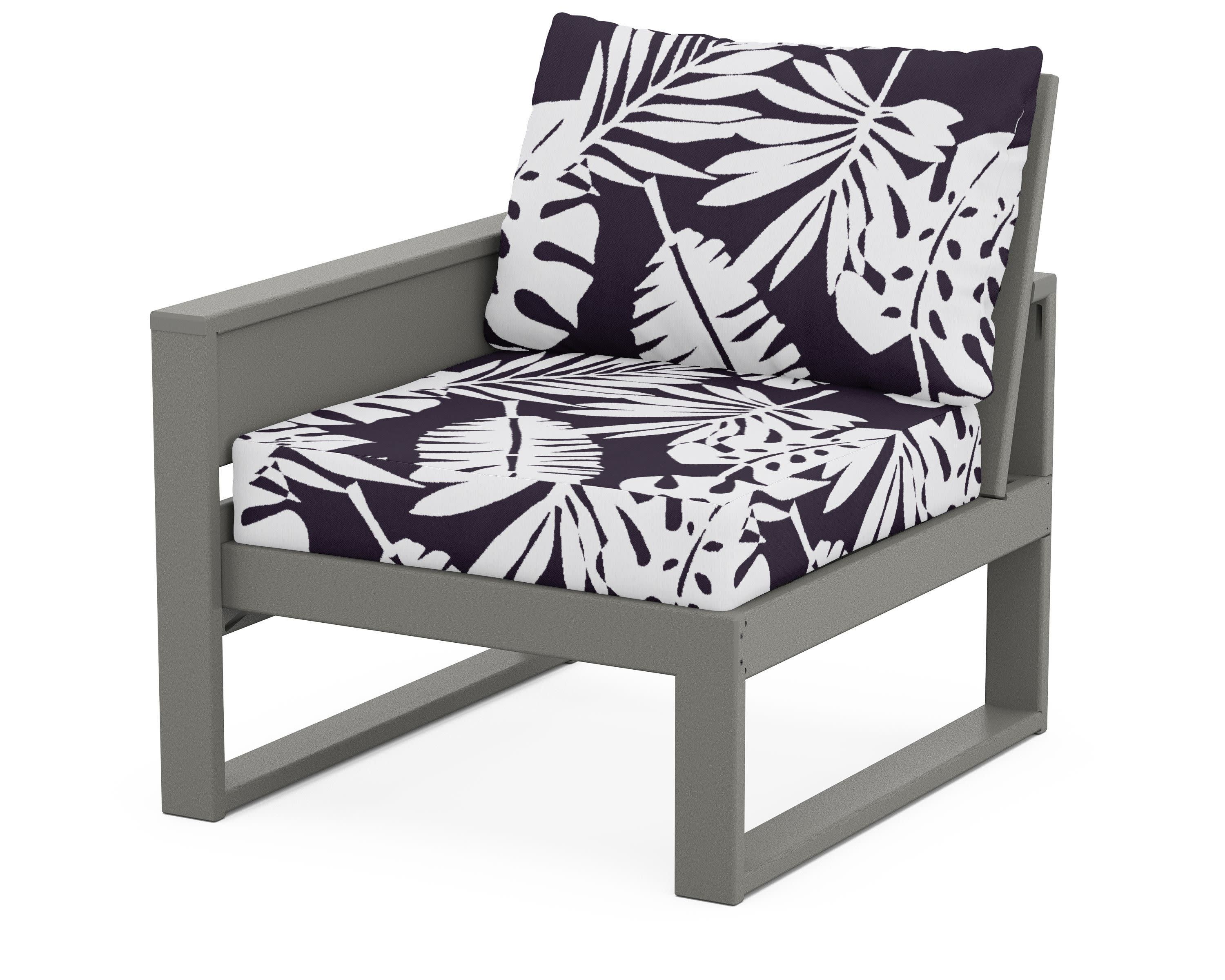 Eastport Modular Left Arm Chair in Stepping Stone / Leaf Navy