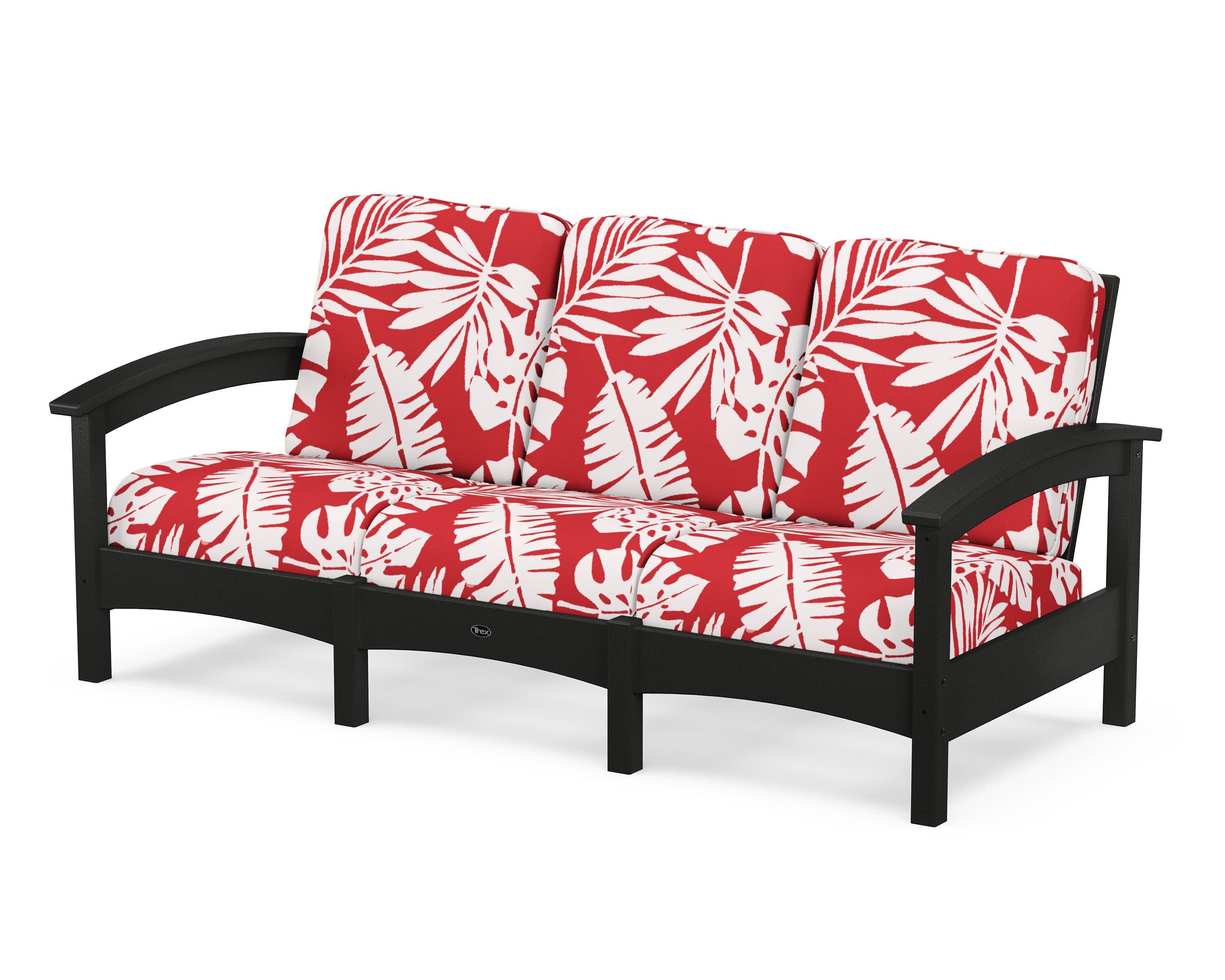 Rockport Club Sofa in Charcoal Black / Leaf Crimson
