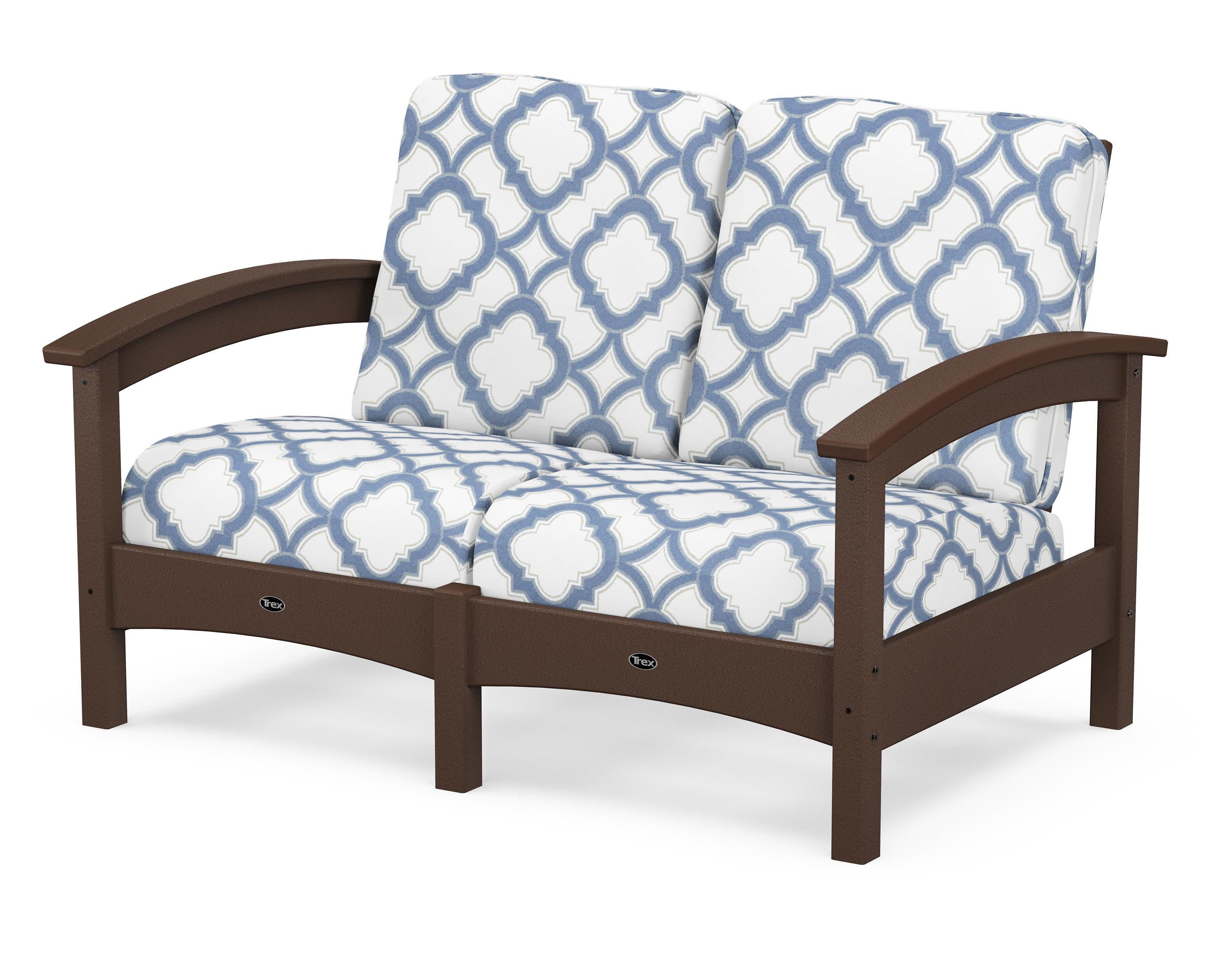 Rockport Club Loveseat in Vintage Lantern / Trellis Sky Blue