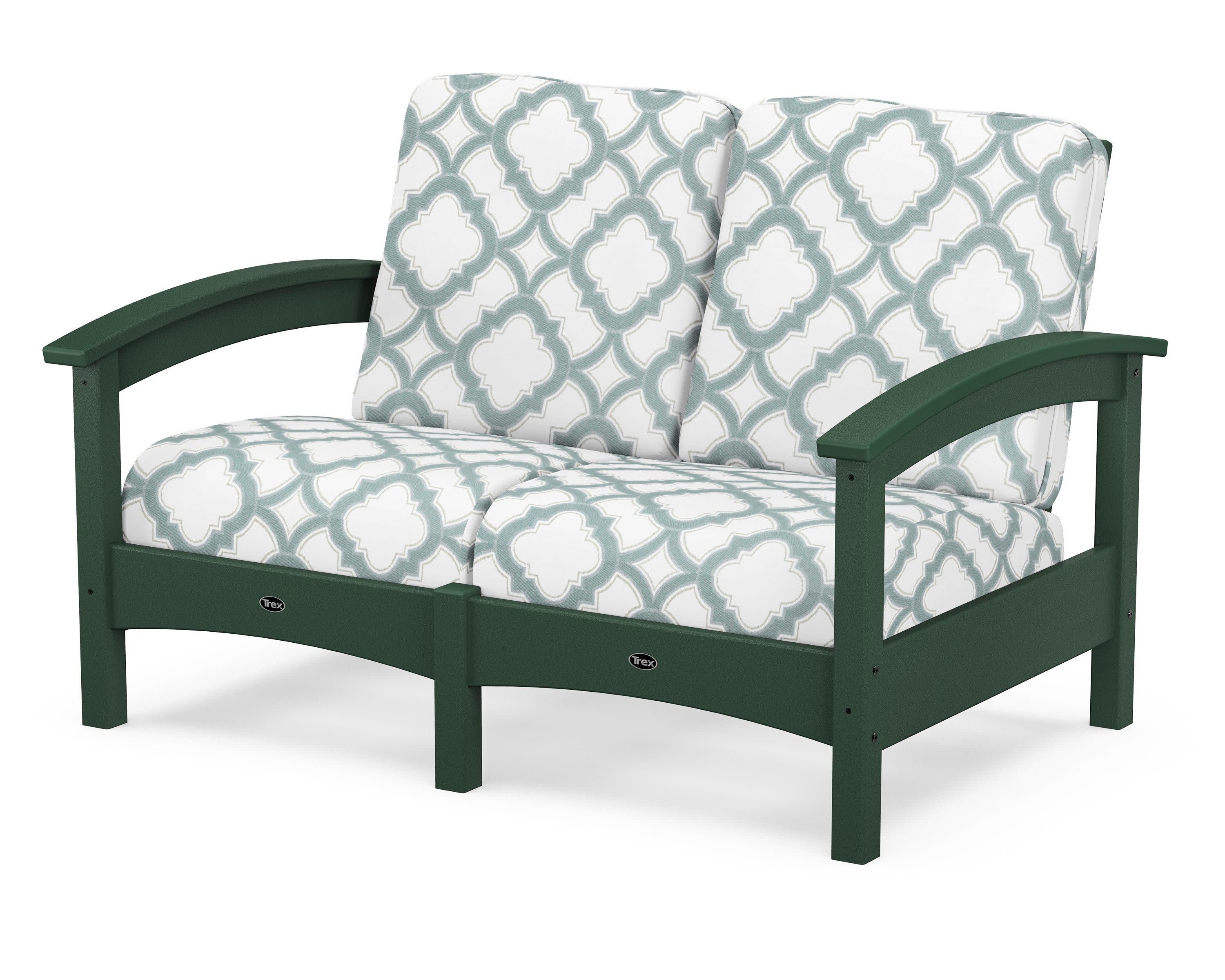Rockport Club Loveseat in Rainforest Canopy / Trellis Glacier Spa