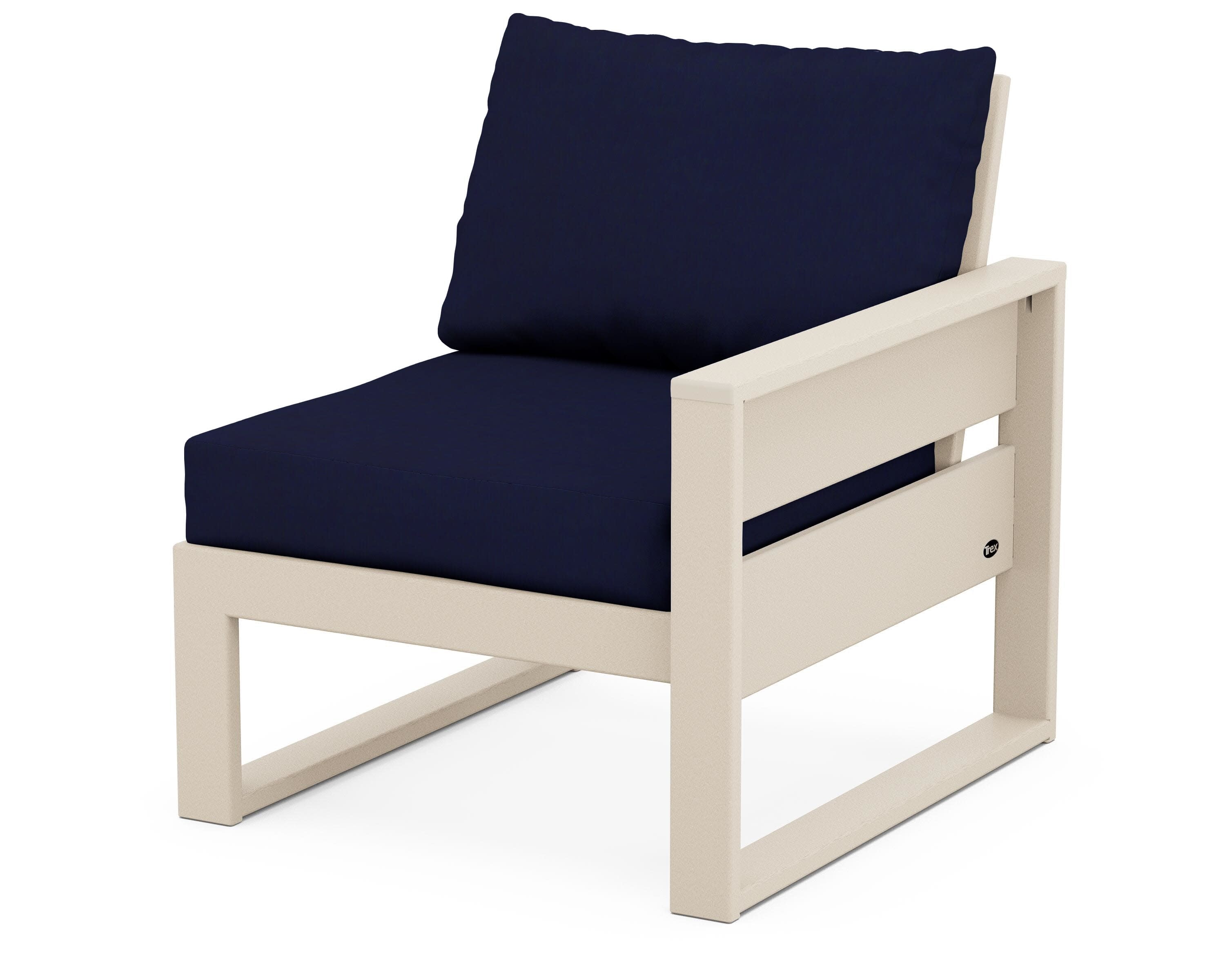 Eastport Modular Right Arm Chair in Sand Castle / Navy