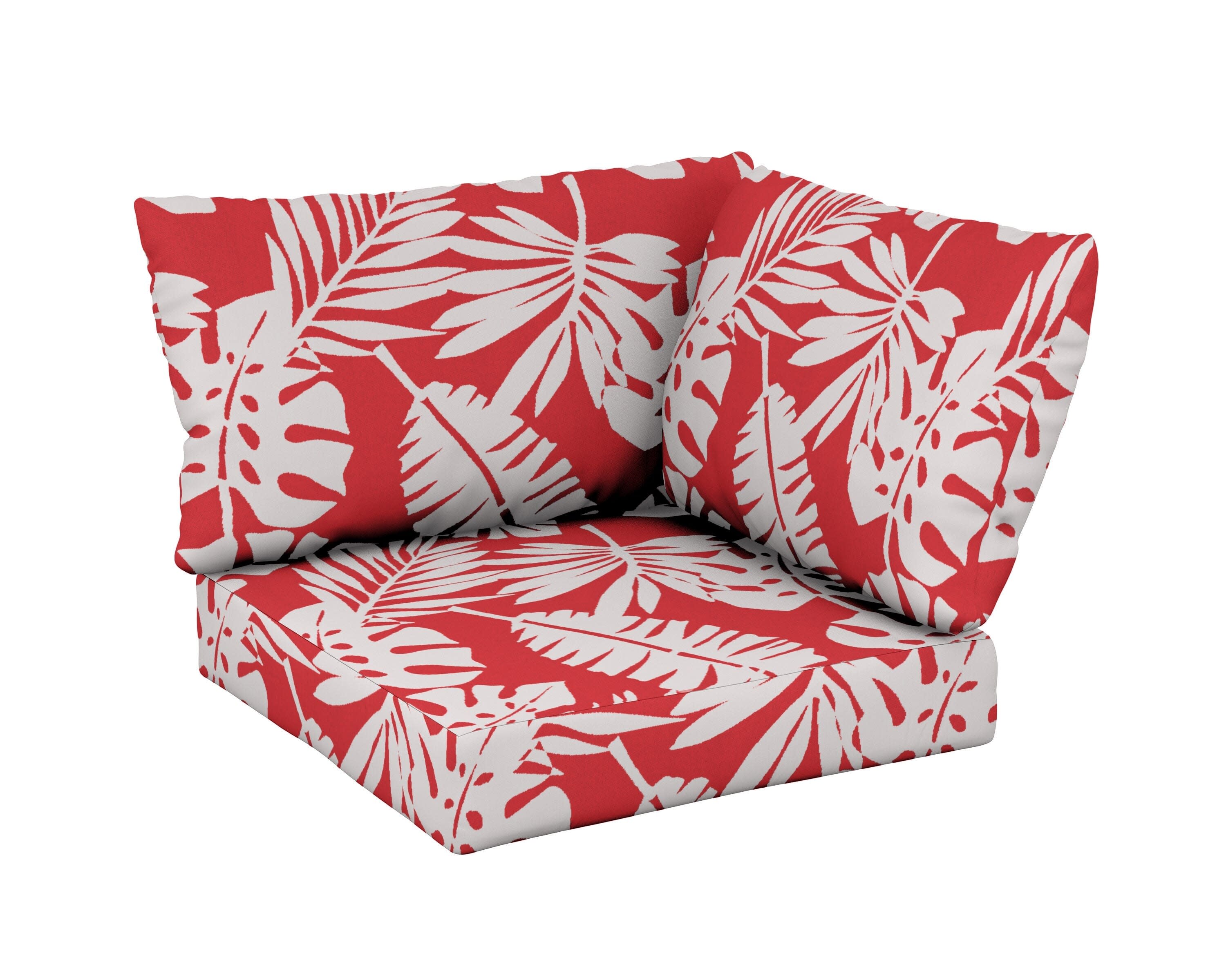 Modular Corner Cushion Set in Leaf Crimson