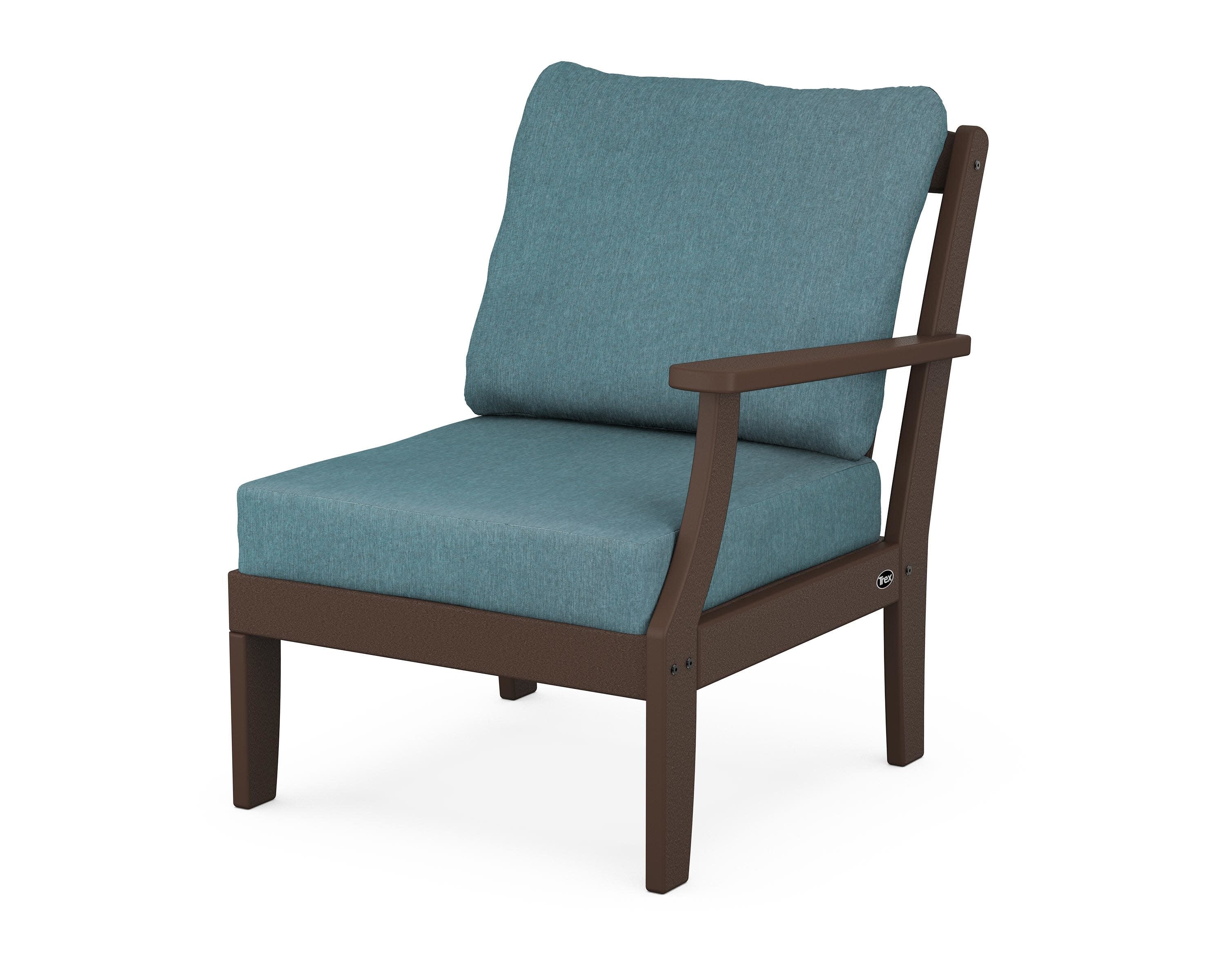 Yacht Club Modular Right Arm Chair in Vintage Lantern / Ocean Teal