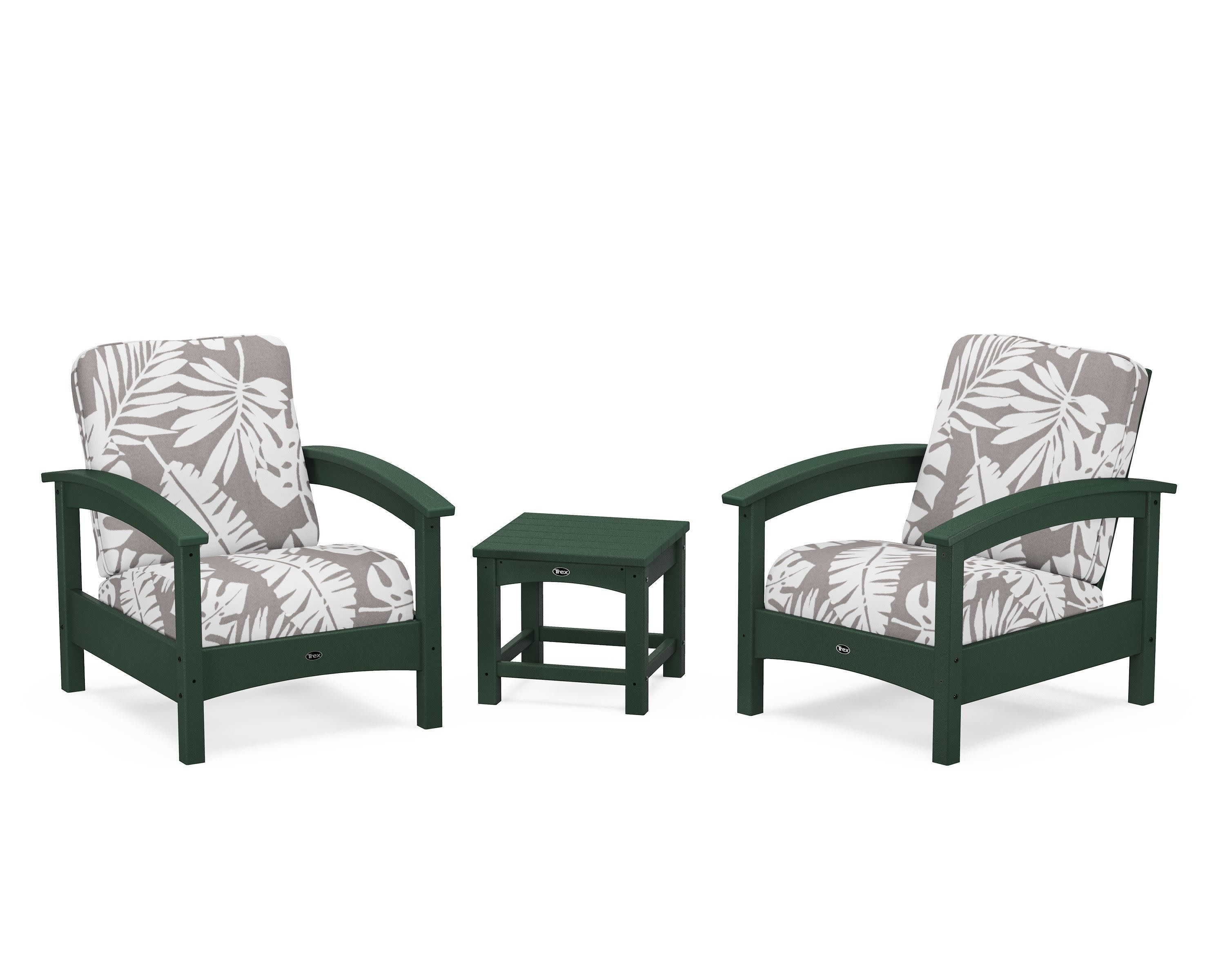 Rockport Club 3-Piece Deep Seating Conversation Set in Rainforest Canopy / Leaf Grey Mist