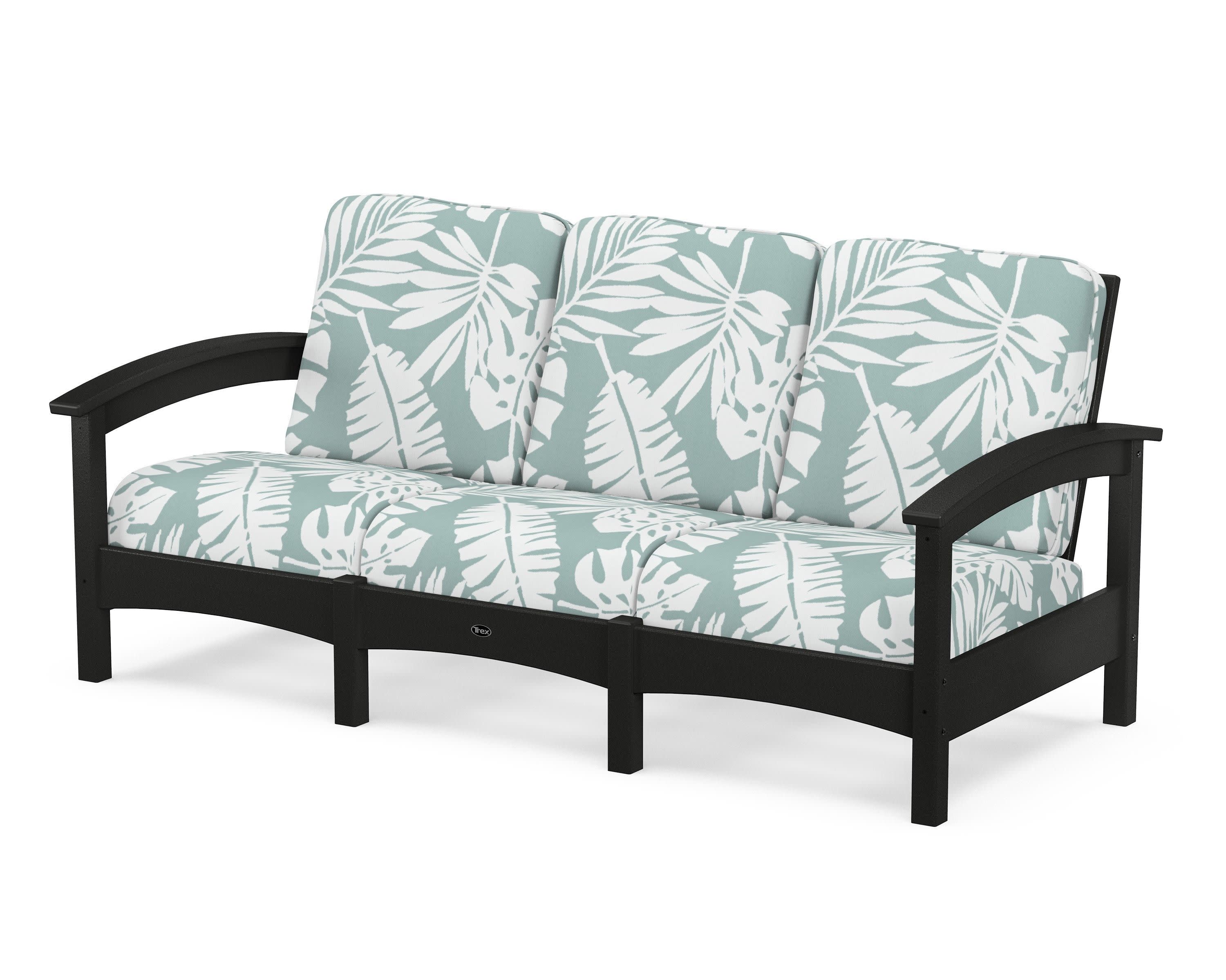 Rockport Club Sofa in Charcoal Black / Leaf Glacier Spa