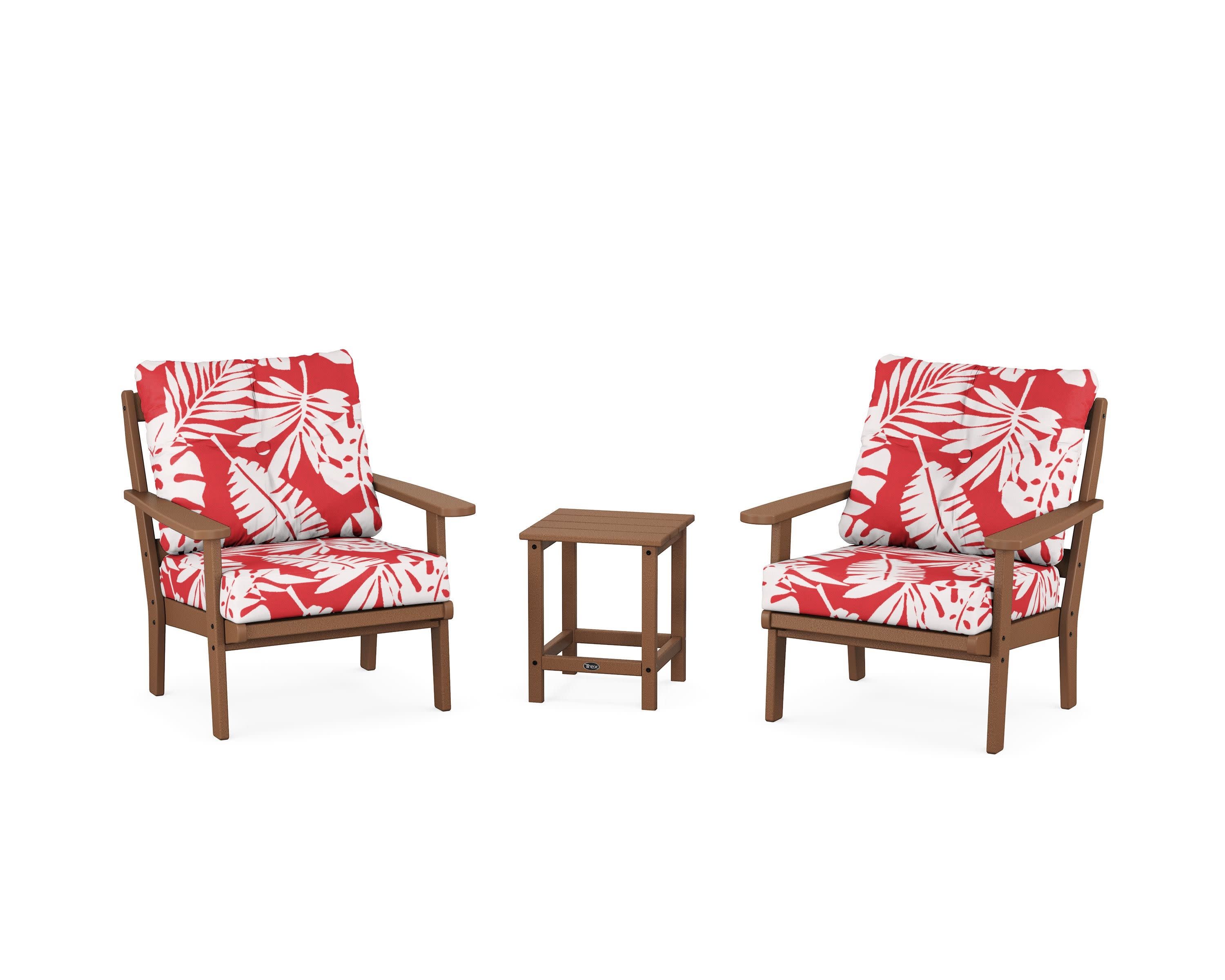 Cape Cod 3-Piece Deep Seating Set in Tree House / Leaf Crimson