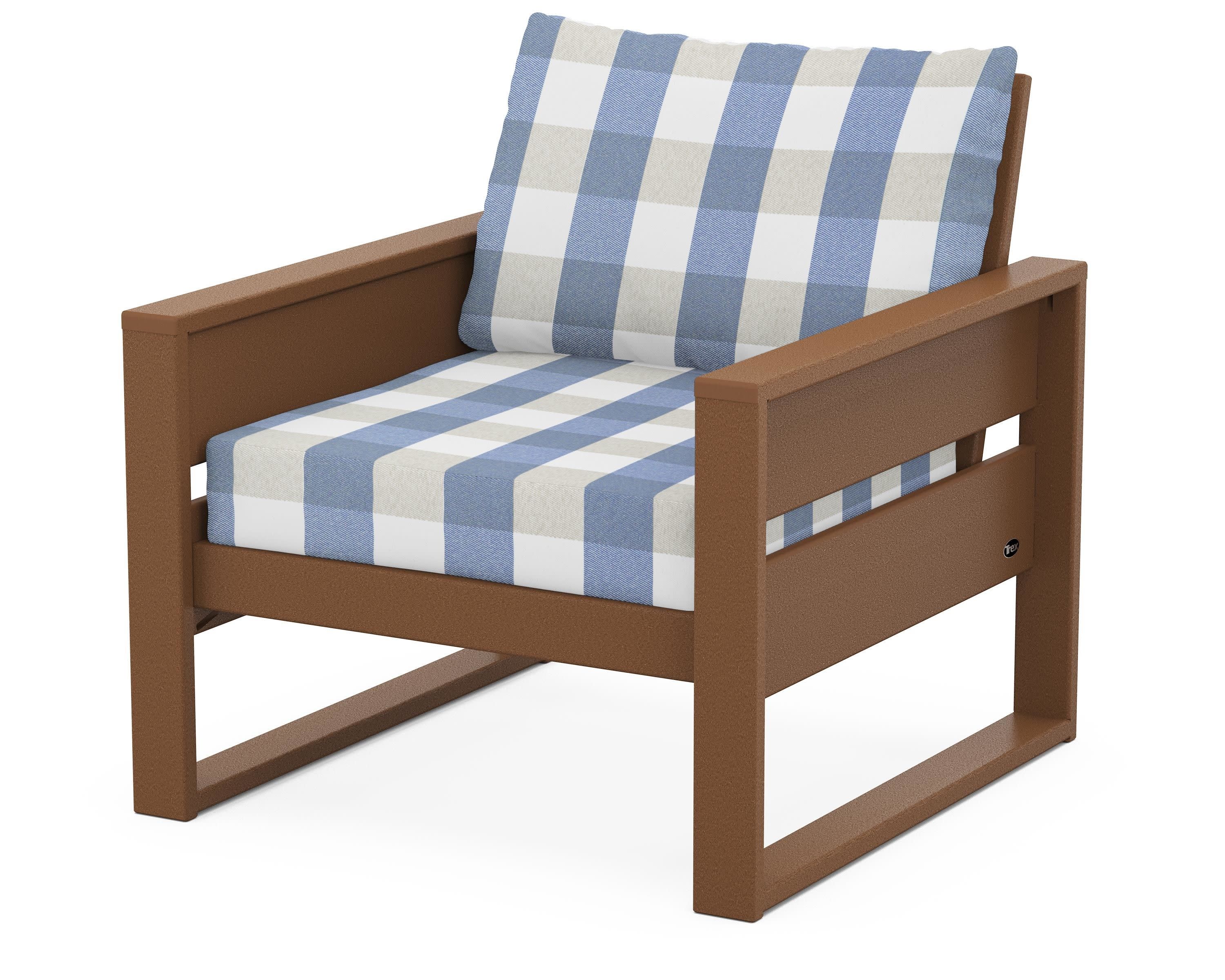 Eastport Club Chair in Tree House / Buffalo Plaid Sky Blue