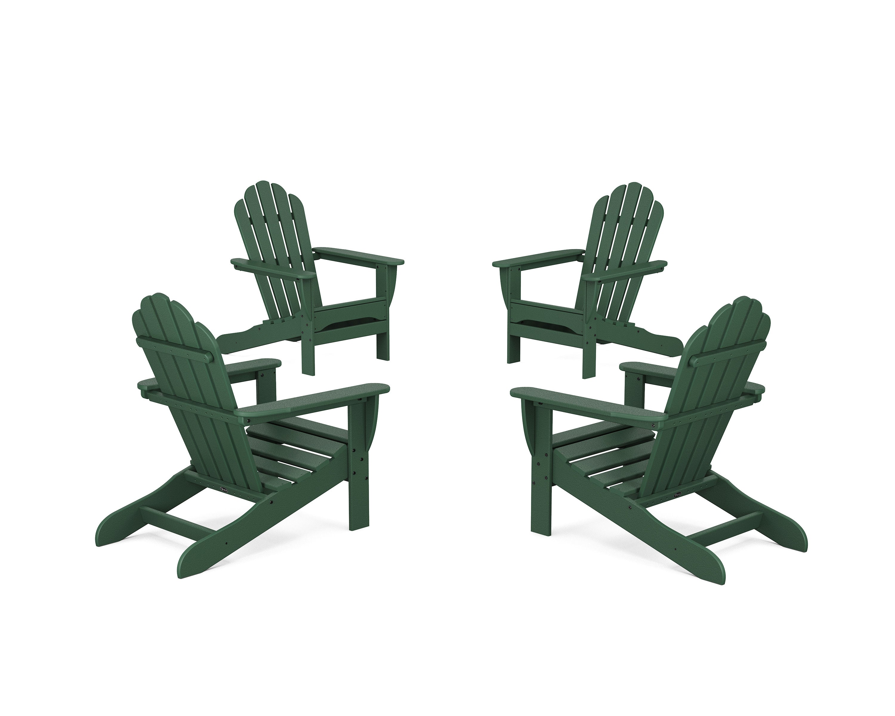 4-Piece Monterey Bay Adirondack Chair Conversation Set in Rainforest Canopy