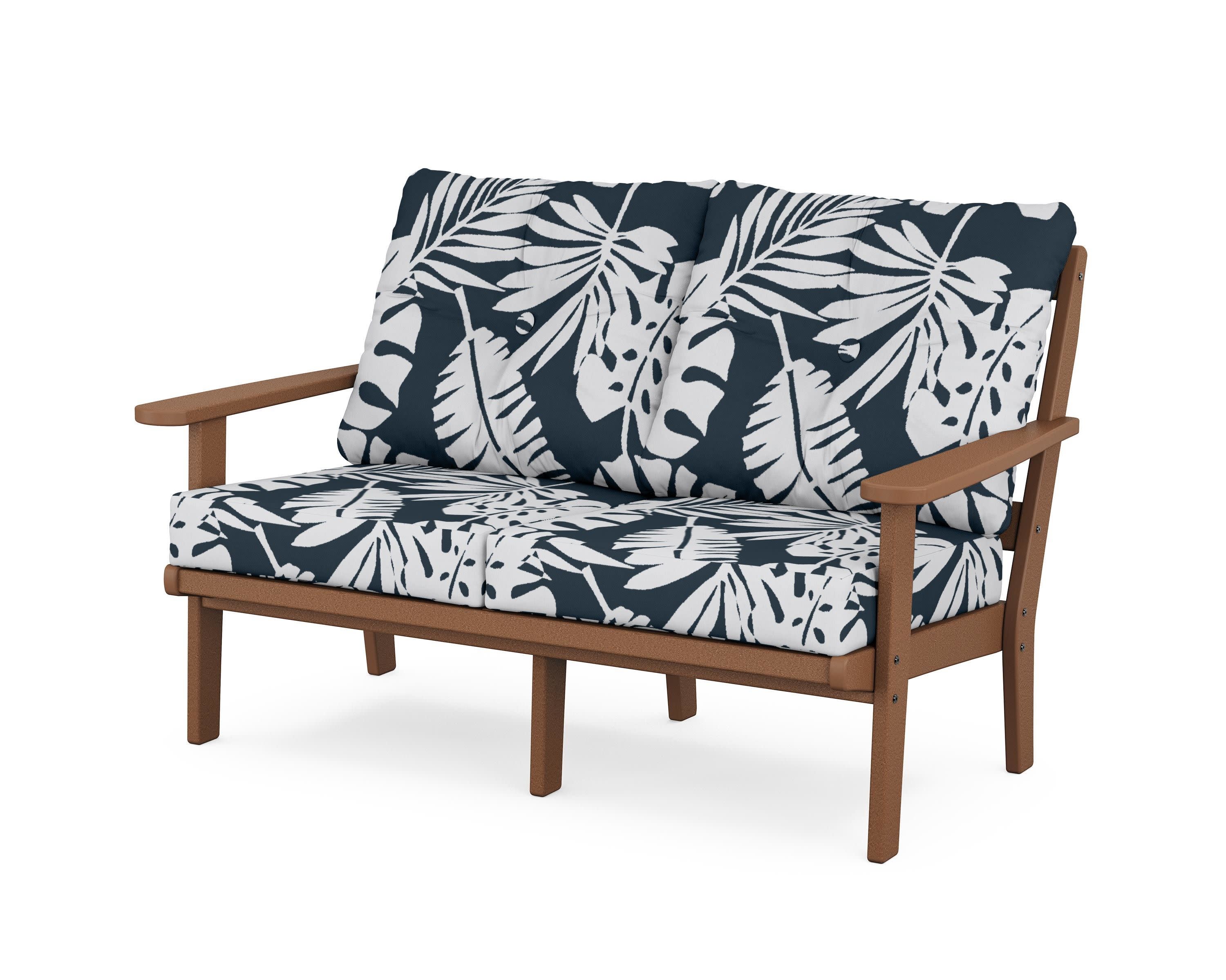 Cape Cod Deep Seating Loveseat in Tree House / Leaf Marine Indigo