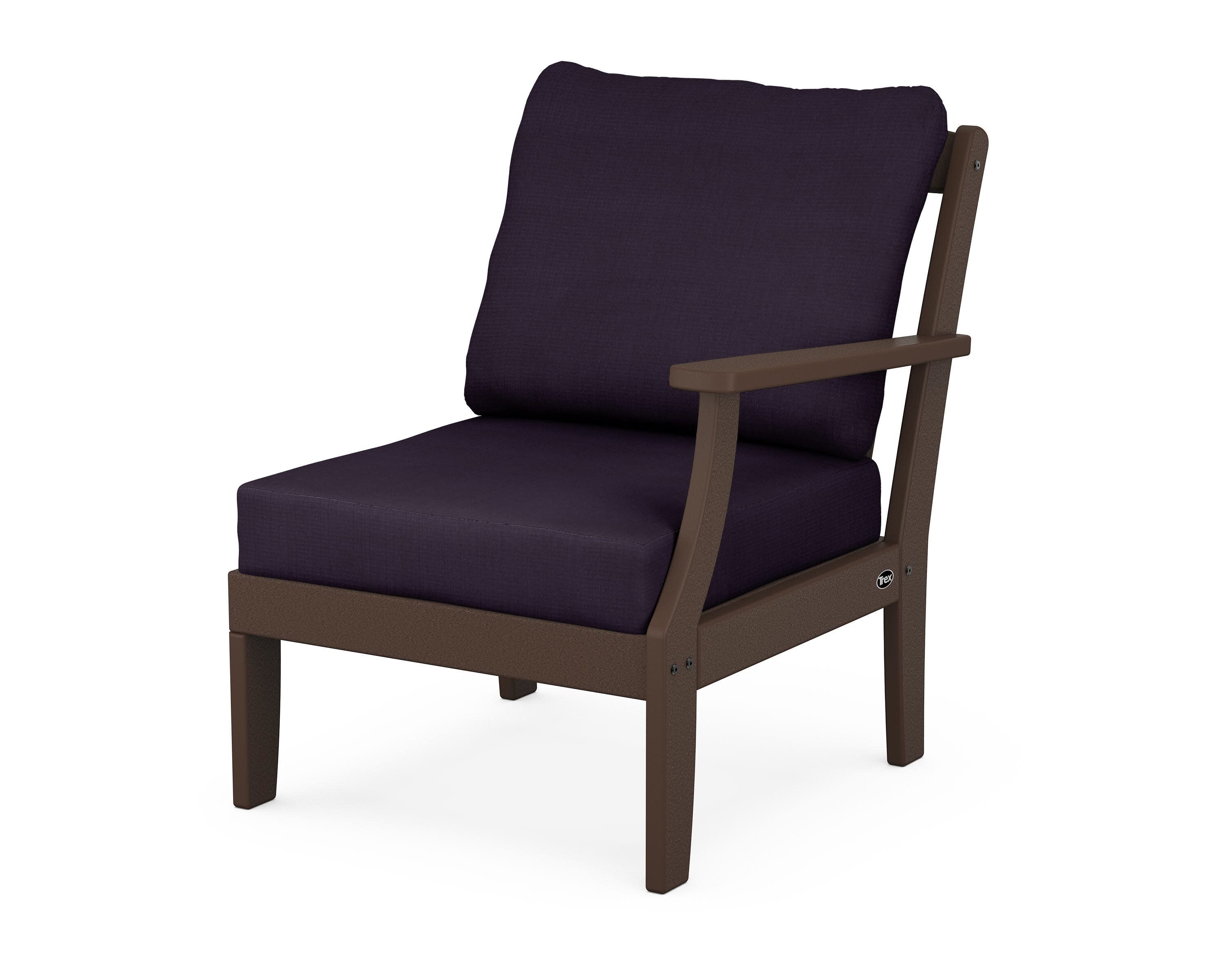 Yacht Club Modular Right Arm Chair in Vintage Lantern / Navy Linen