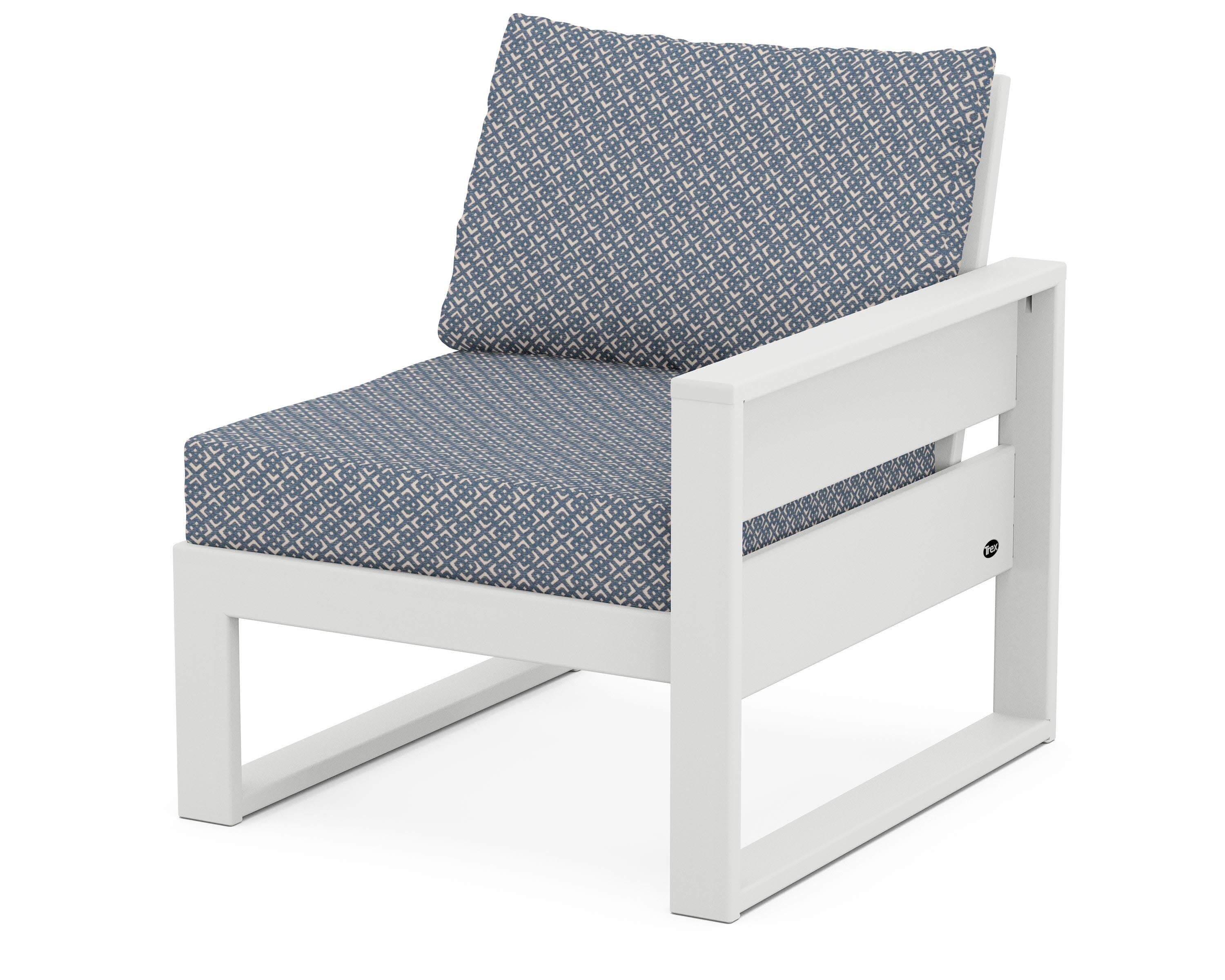 Eastport Modular Right Arm Chair in Classic White / Hopscotch