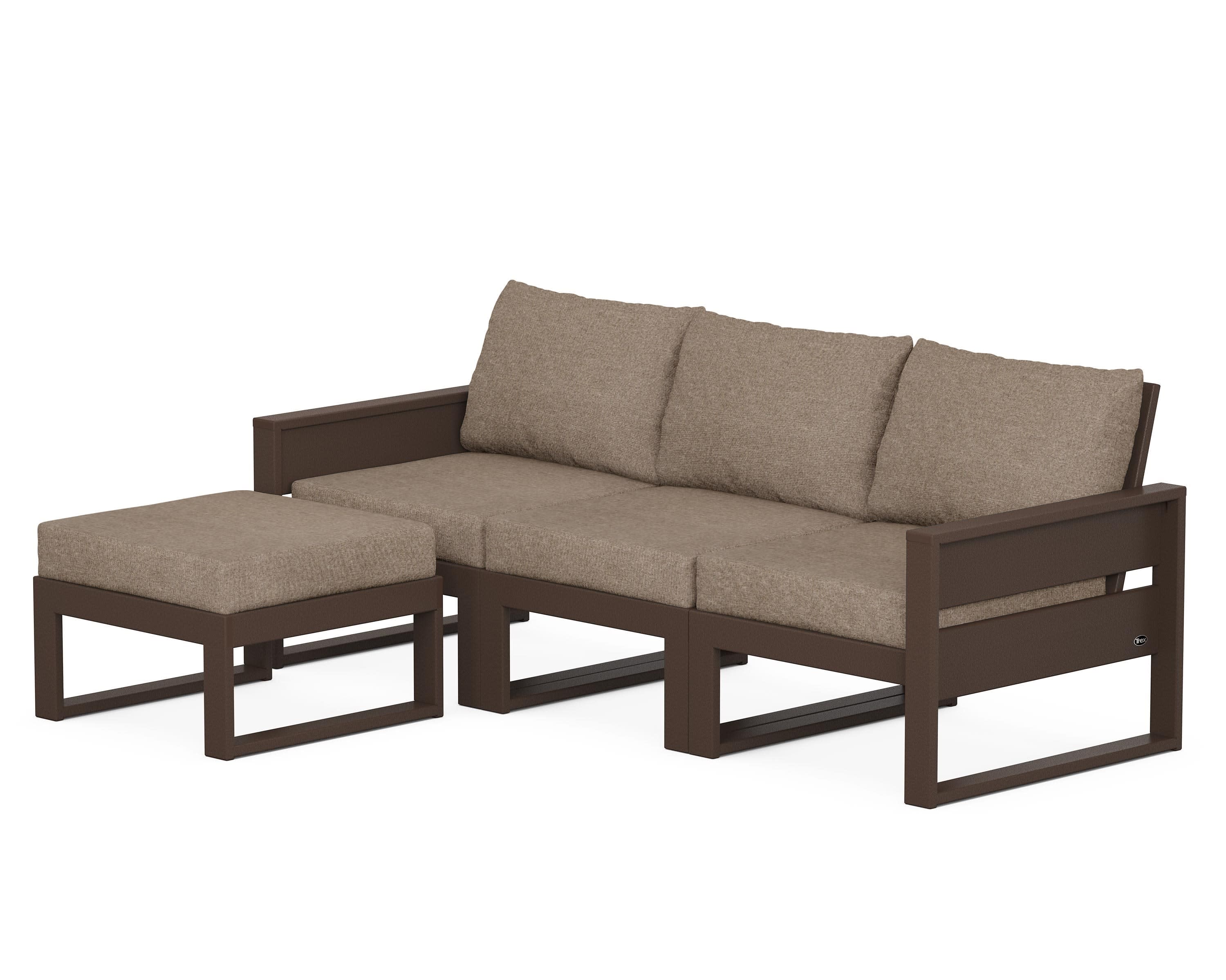 Eastport 4- Piece Sectional with Ottoman in Vintage Lantern / Spiced Burlap