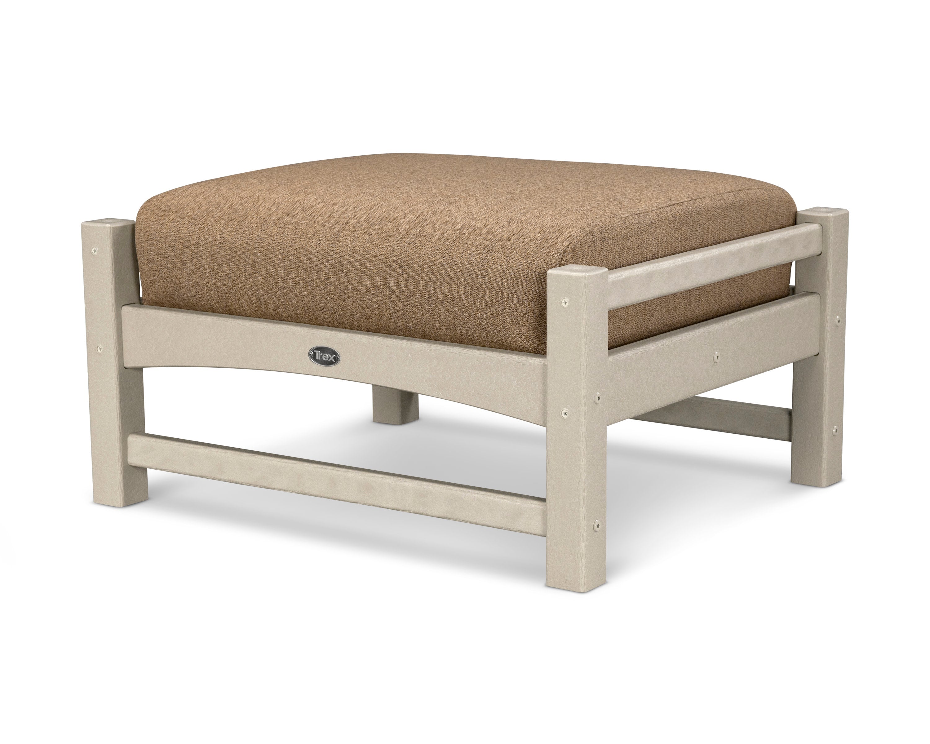 Rockport Club Ottoman in Sand Castle / Sesame