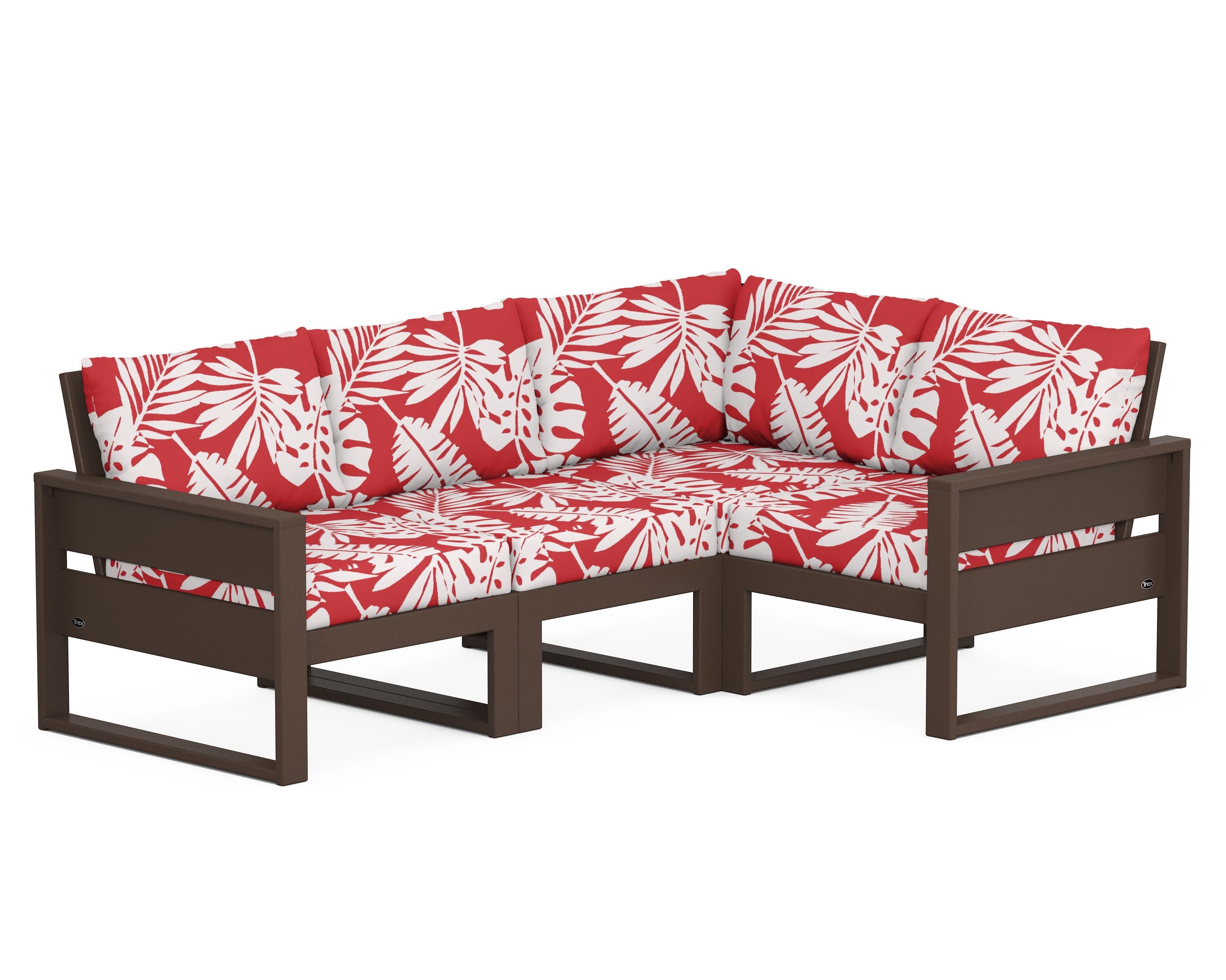 Eastport 4- Piece Sectional in Vintage Lantern / Leaf Crimson